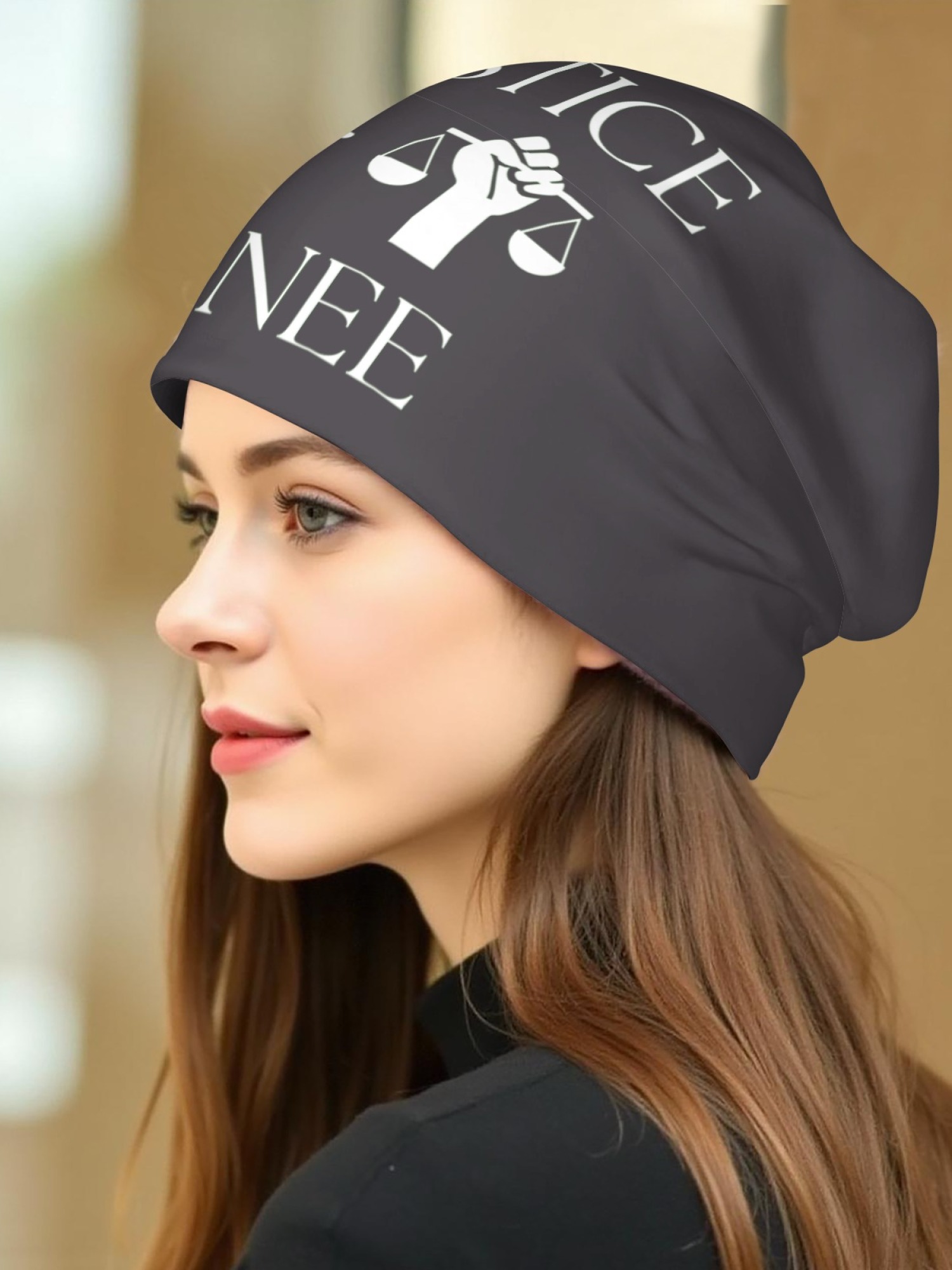 "Justice For Renee" Statement Beanie | Unisex Slouchy Knit Hat for Awareness & Support