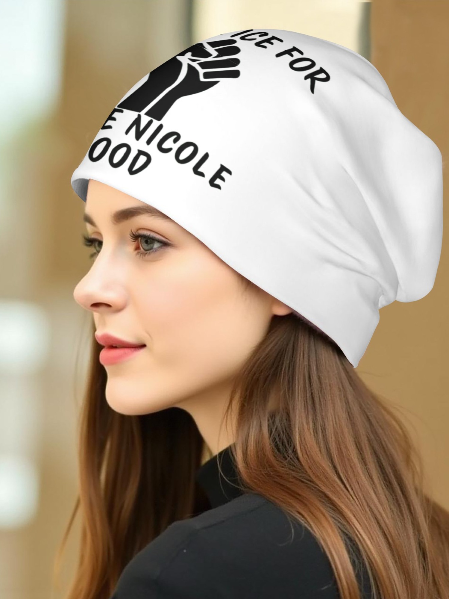 "Justice For Renee Nicole Good" Awareness Beanie | Unisex Slouchy Knit Hat