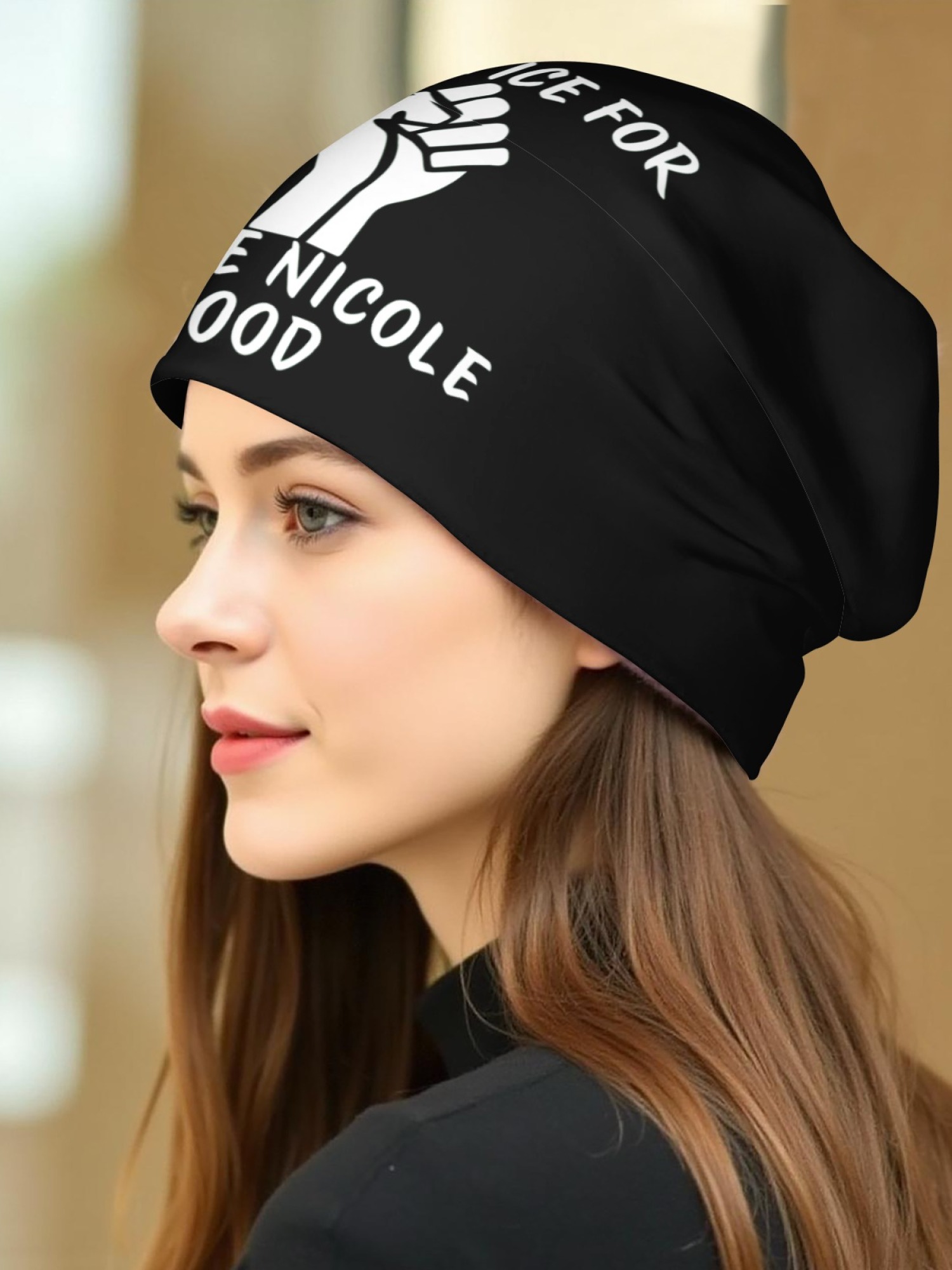 "Justice For Renee Nicole Good" Awareness Beanie | Unisex Slouchy Knit Hat