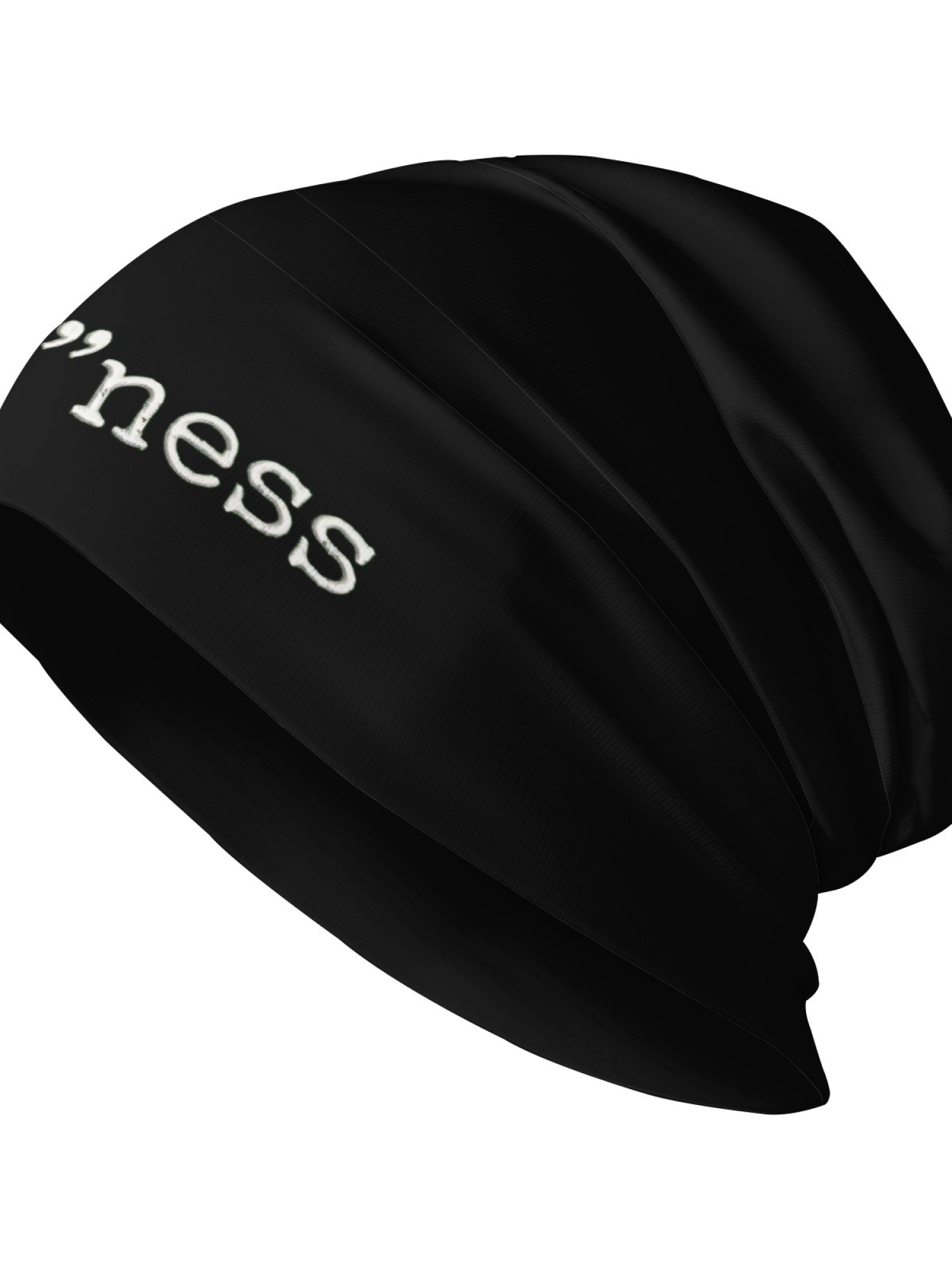 "good"ness Statement Beanie | Minimalist Slouchy Knit Hat (Black & White)