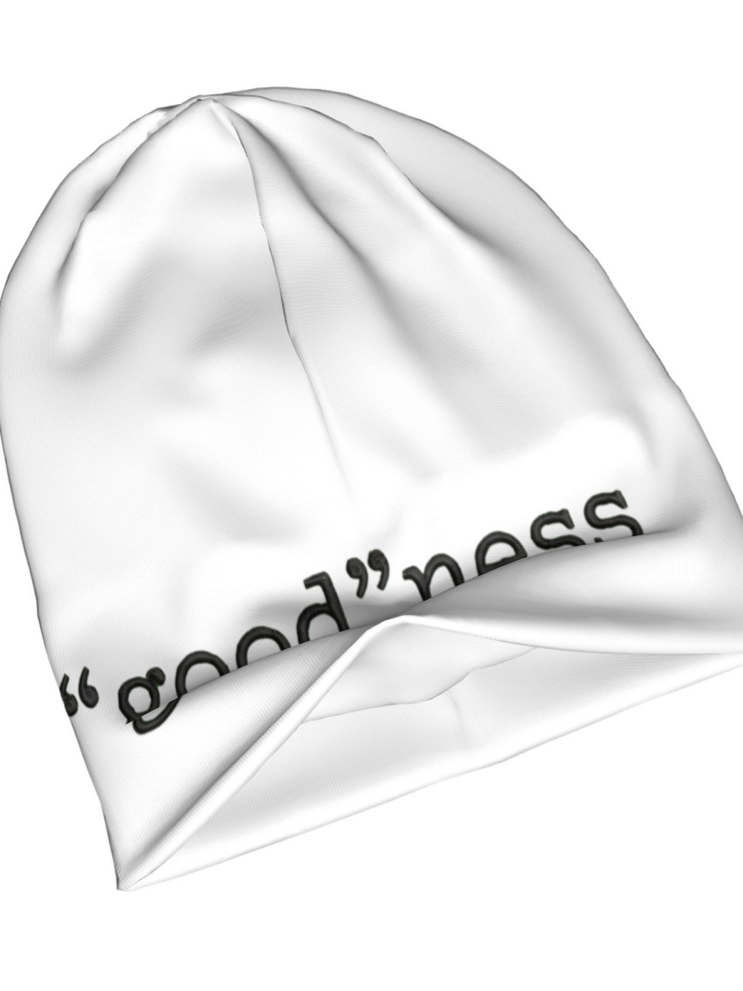"good"ness Statement Beanie | Minimalist Slouchy Knit Hat (Black & White)