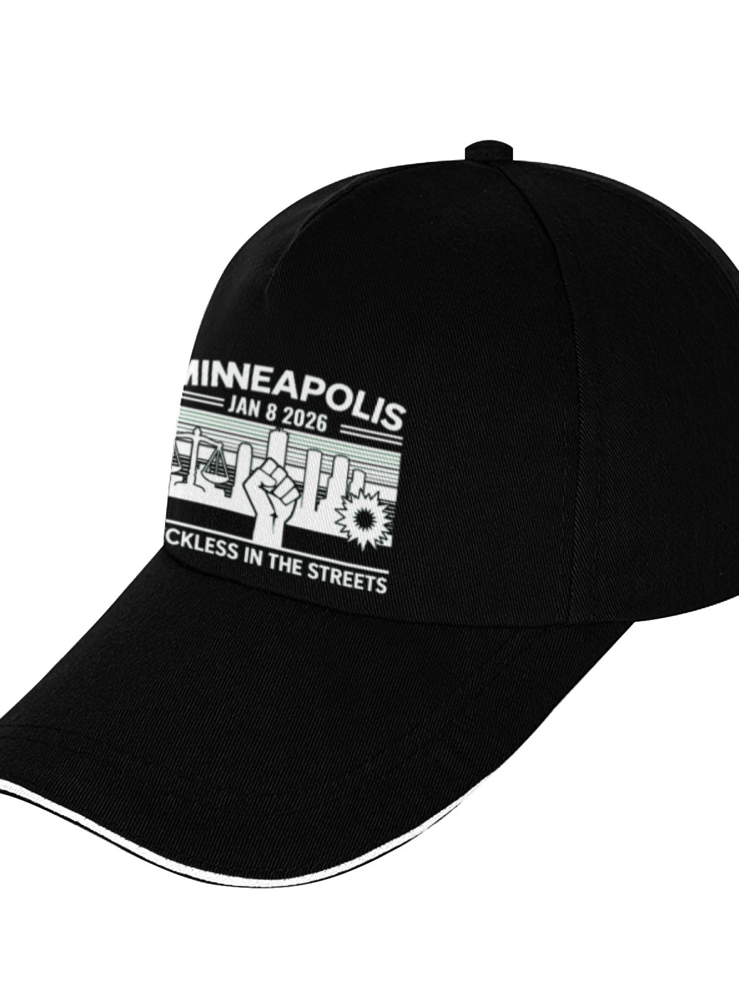 "Reckless In The Streets" Minneapolis Graphic Cap | Jan 8 2026 Commemorative Sandwich Bill Hat