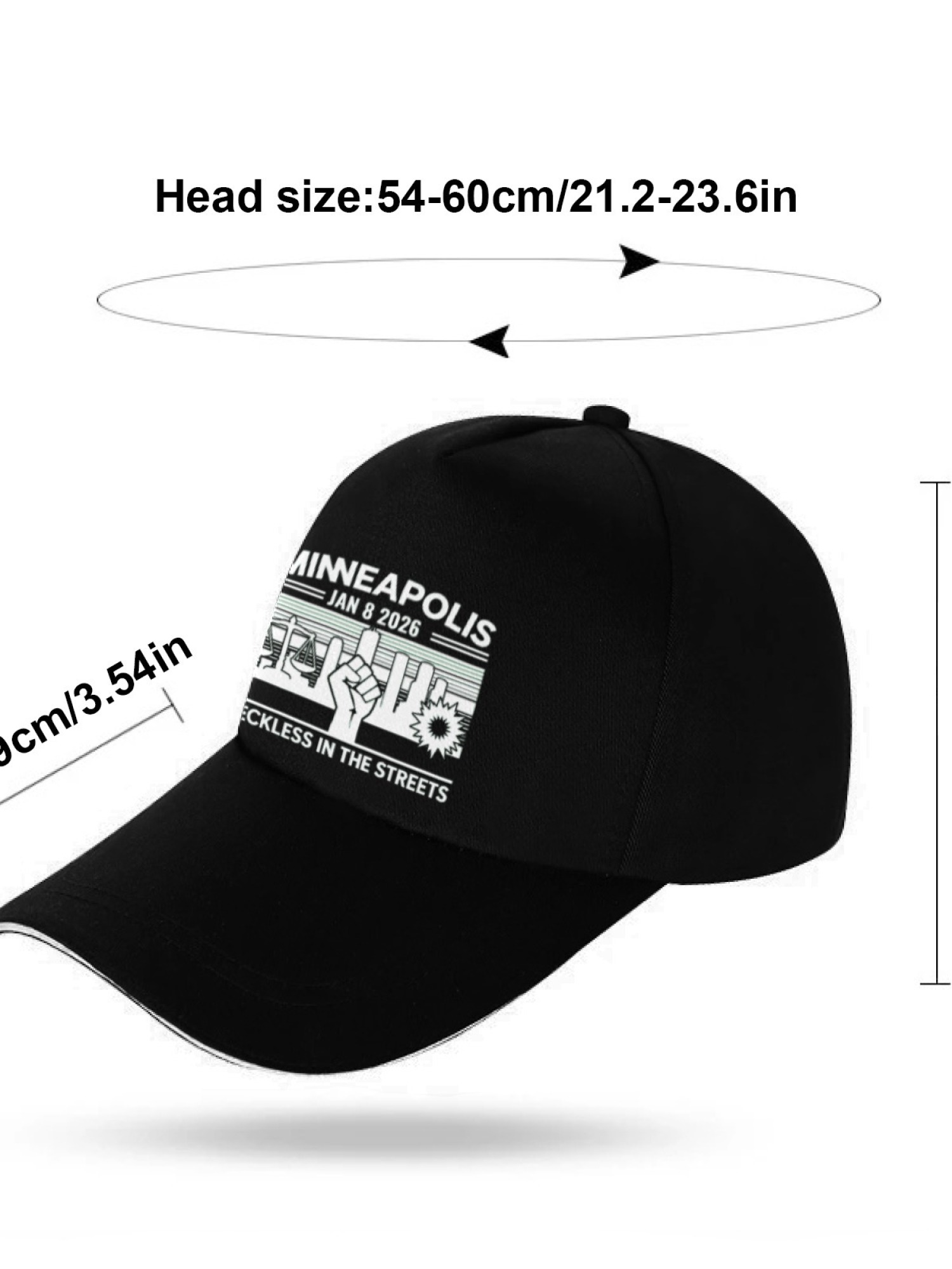 "Reckless In The Streets" Minneapolis Graphic Cap | Jan 8 2026 Commemorative Sandwich Bill Hat