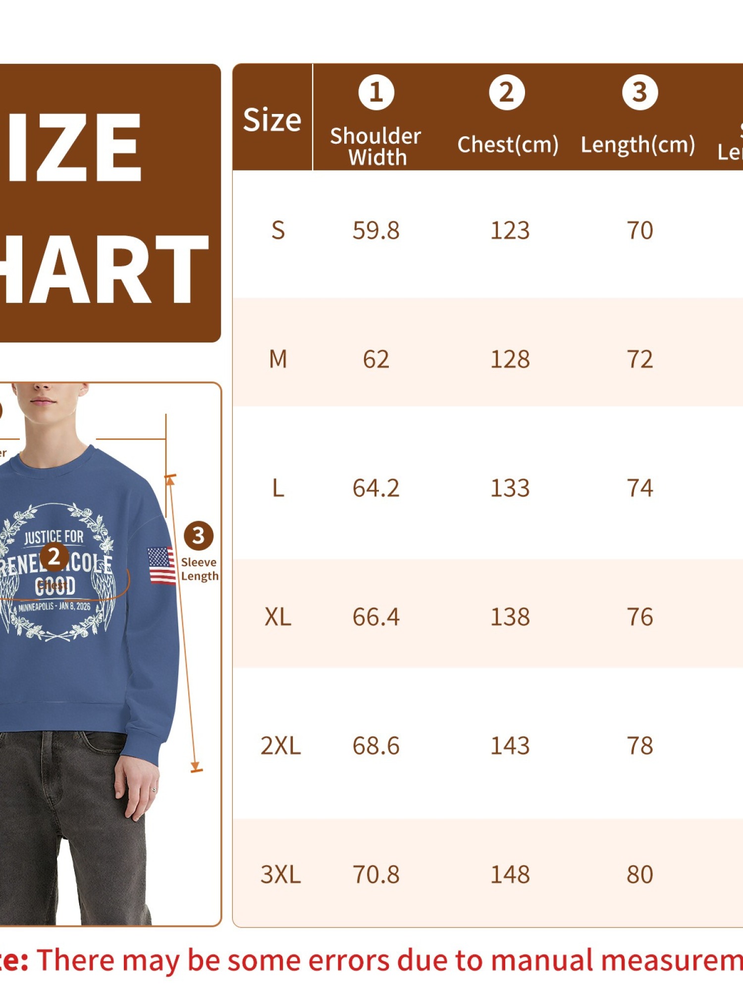 "Justice For Renee Nicole Good" Memorial Sweatshirt | American Flag Sleeve Crewneck