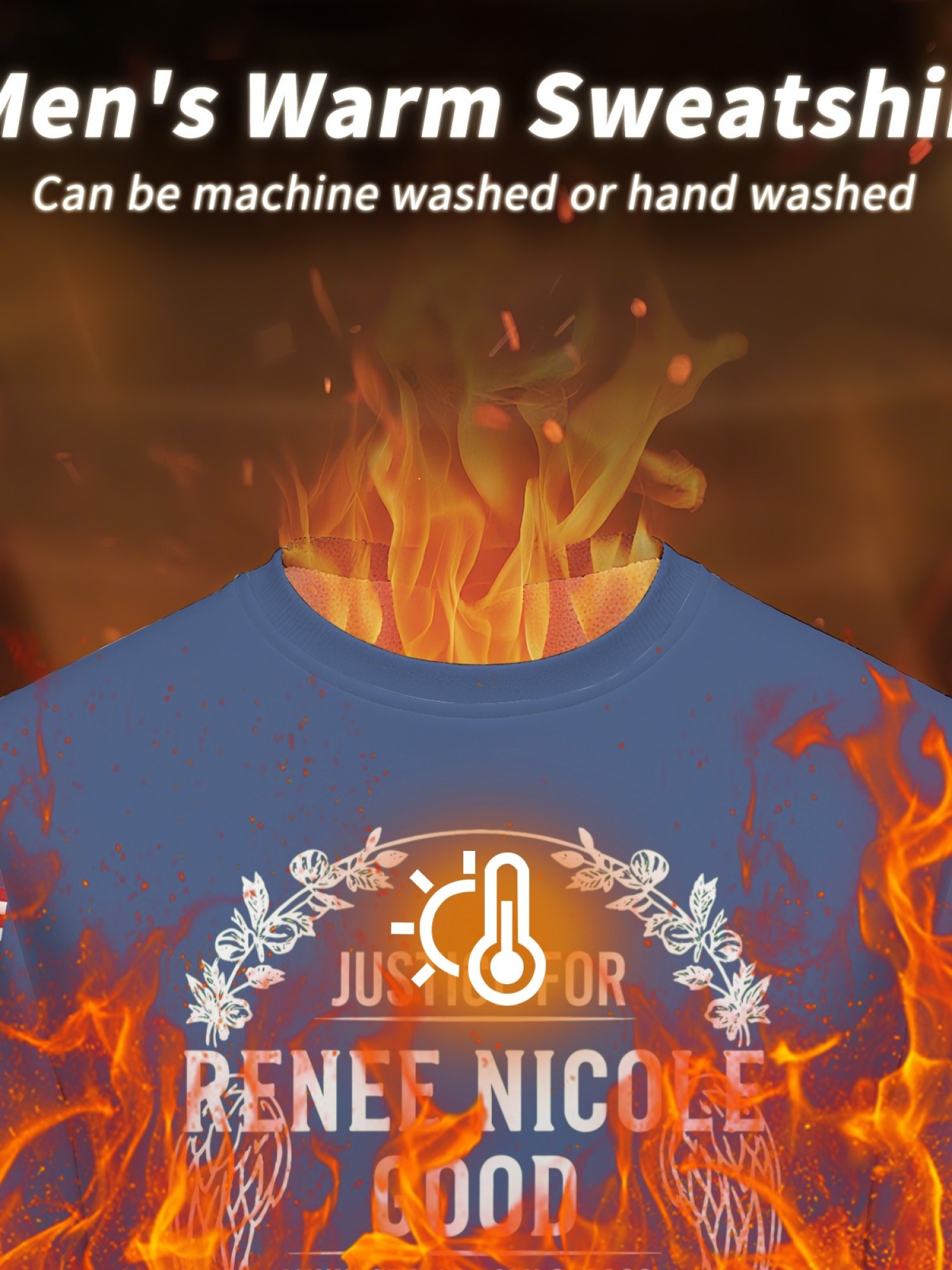 "Justice For Renee Nicole Good" Memorial Sweatshirt | American Flag Sleeve Crewneck