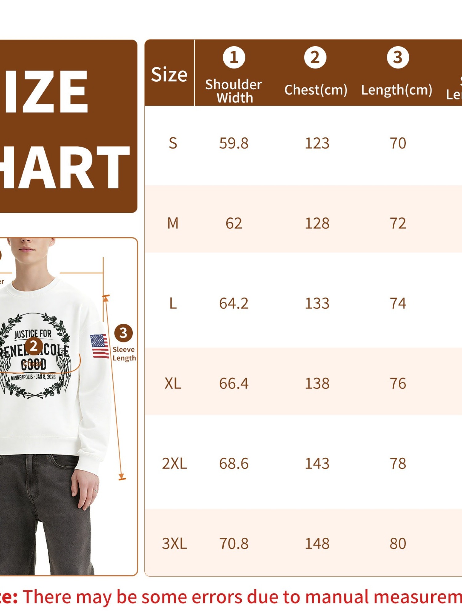 "Justice For Renee Nicole Good" Memorial Sweatshirt | American Flag Sleeve Crewneck