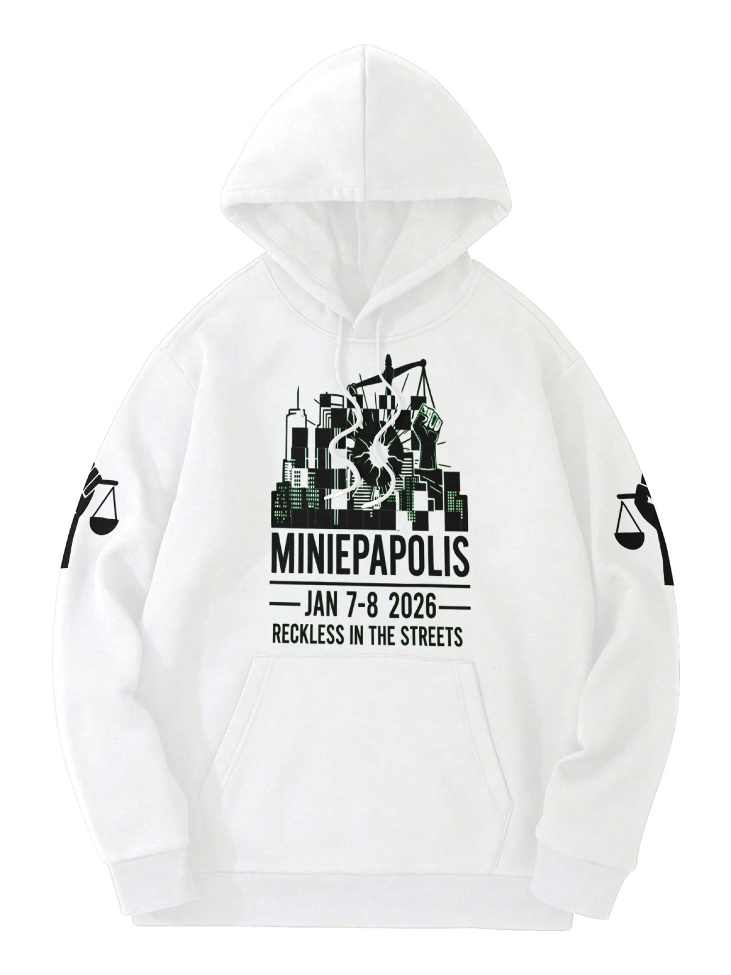 "Reckless In The Streets" Unisex Minneapolis Event Hoodie | Jan 7-8 2026 Commemorative Pullover with Sleeve Prints