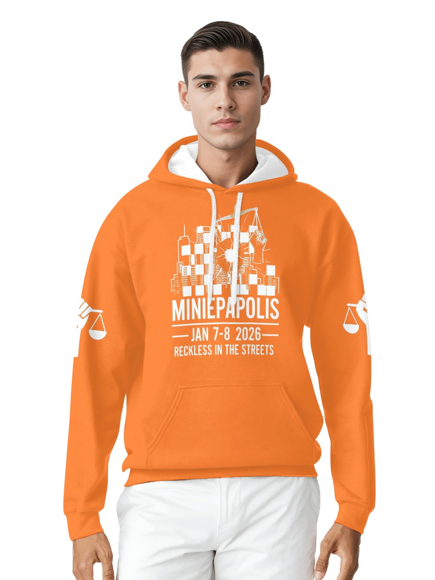 "Reckless In The Streets" Unisex Minneapolis Event Hoodie | Jan 7-8 2026 Commemorative Pullover with Sleeve Prints