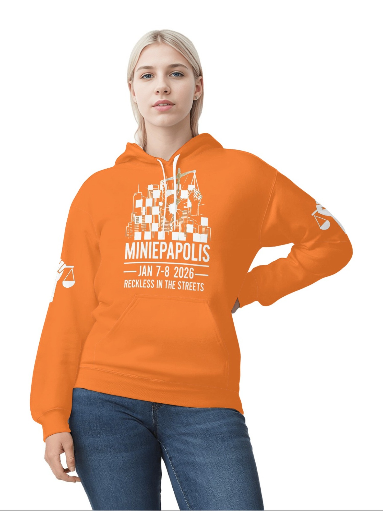 "Reckless In The Streets" Unisex Minneapolis Event Hoodie | Jan 7-8 2026 Commemorative Pullover with Sleeve Prints