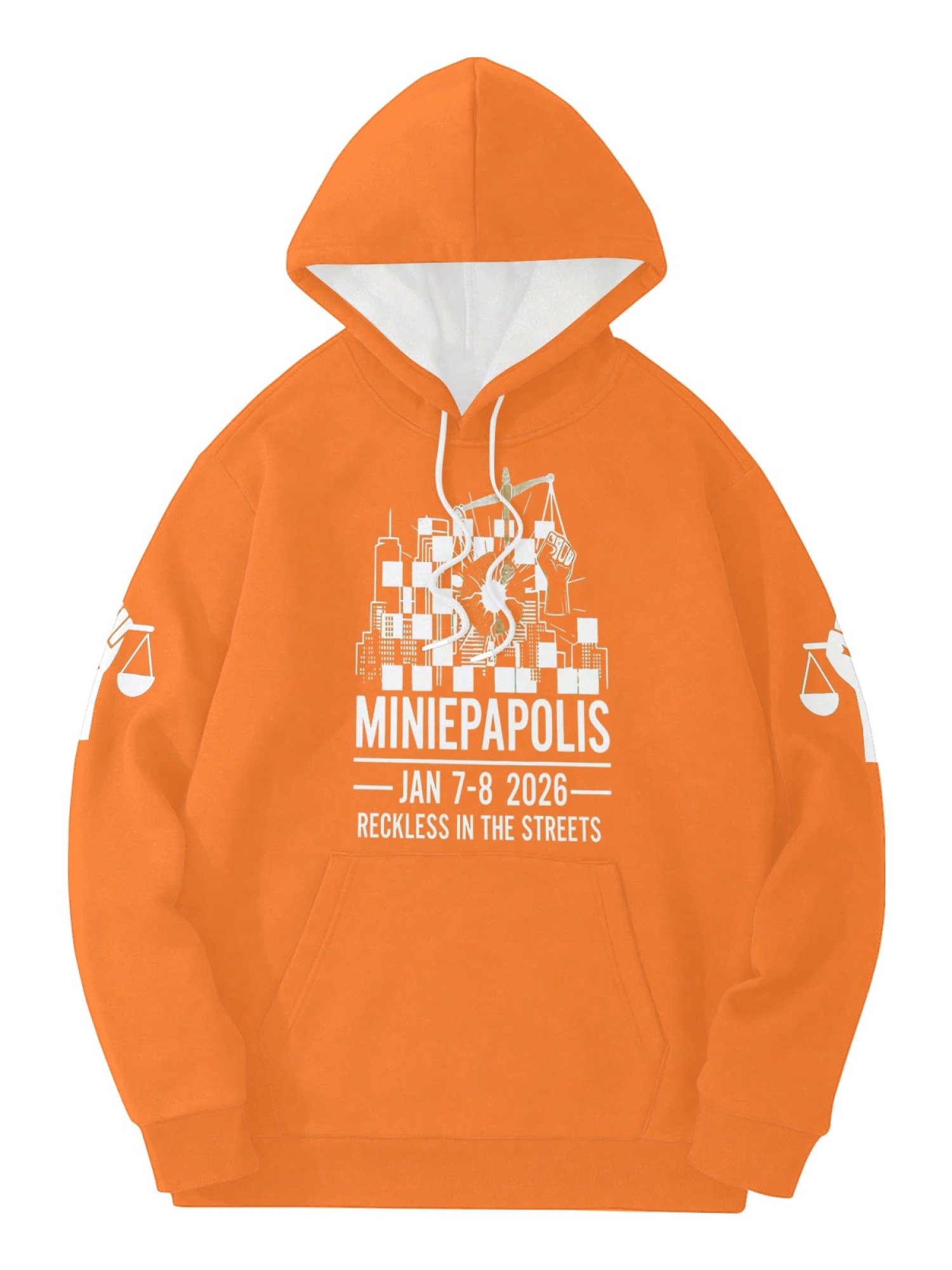 "Reckless In The Streets" Unisex Minneapolis Event Hoodie | Jan 7-8 2026 Commemorative Pullover with Sleeve Prints