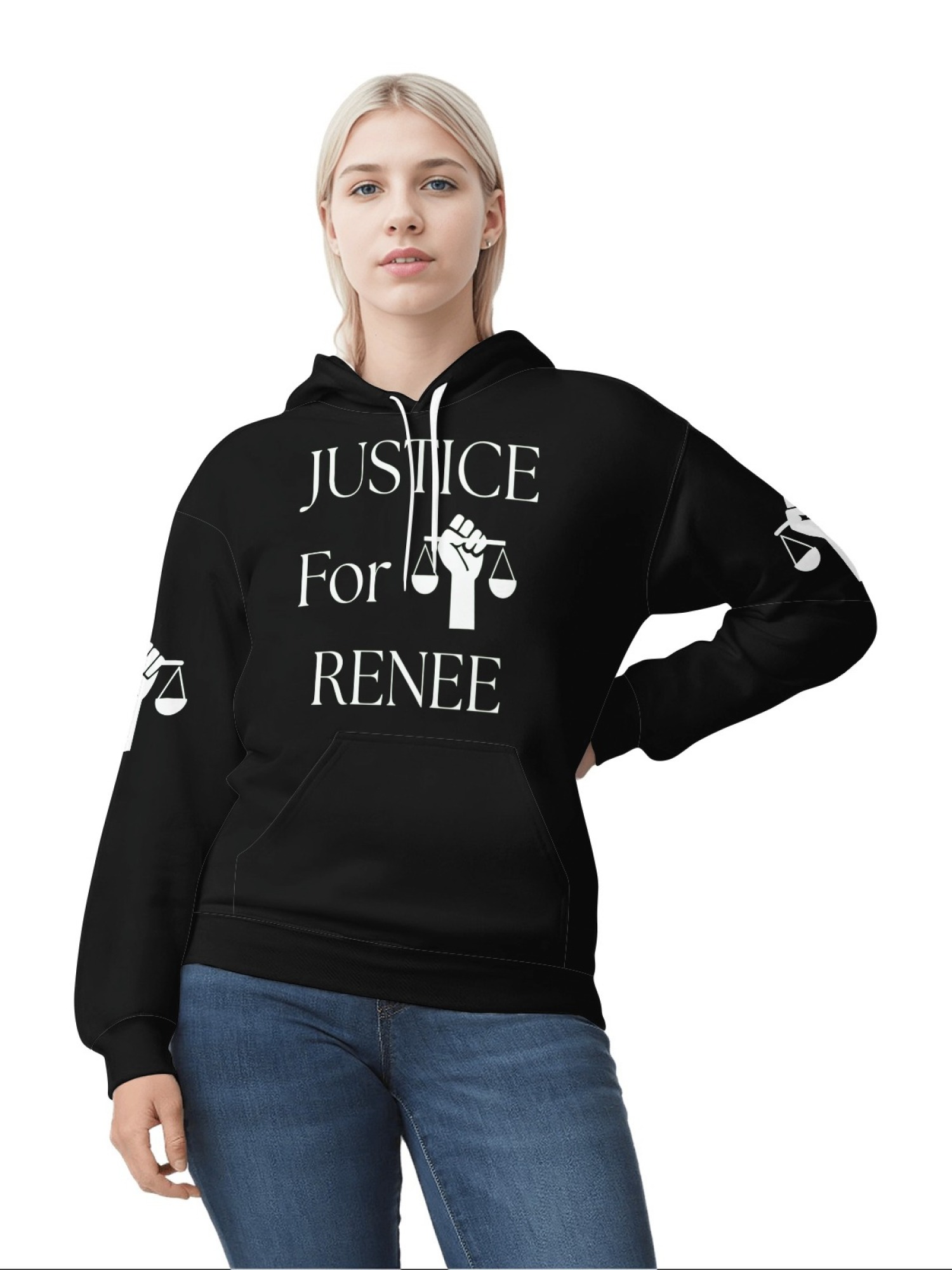 "Justice For Renee" Awareness Hoodie | Unisex Memorial Pullover with Sleeve Graphics