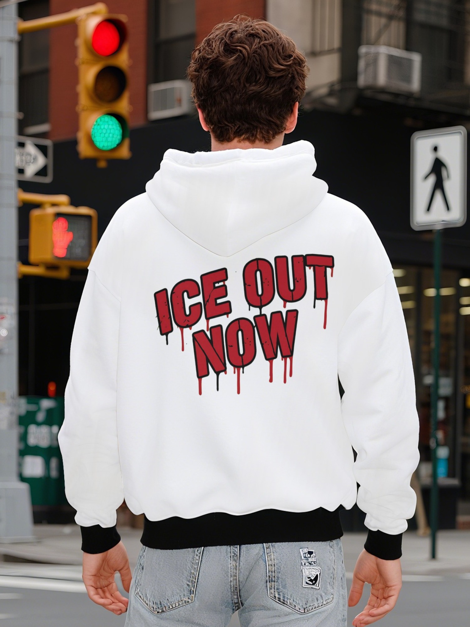 "A Mask Can't Hide Coward ICE" Statement Hoodie | Political Activist Pullover with Contrast Trim