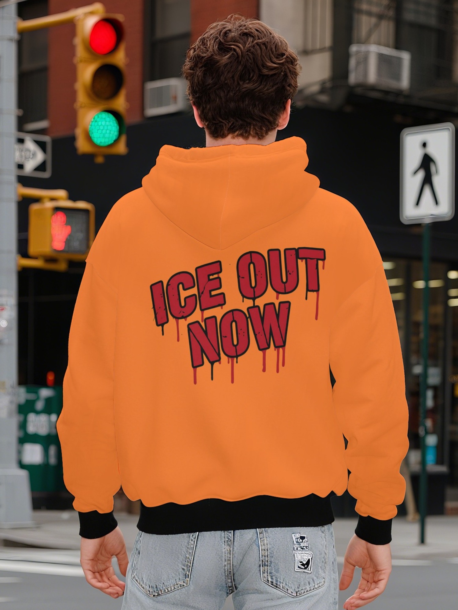 "A Mask Can't Hide Coward ICE" Statement Hoodie | Political Activist Pullover with Contrast Trim