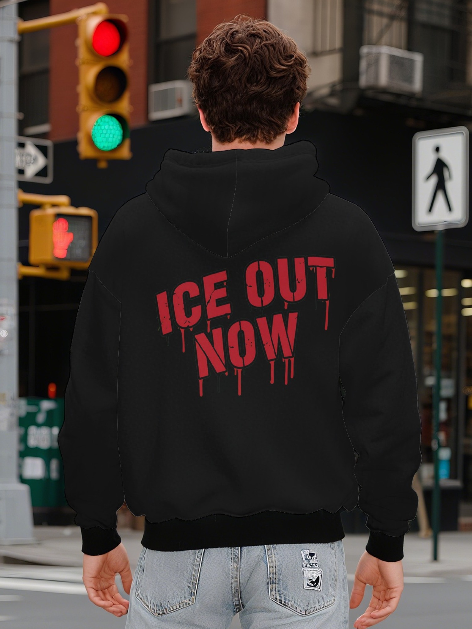 "A Mask Can't Hide Coward ICE" Statement Hoodie | Political Activist Pullover with Contrast Trim