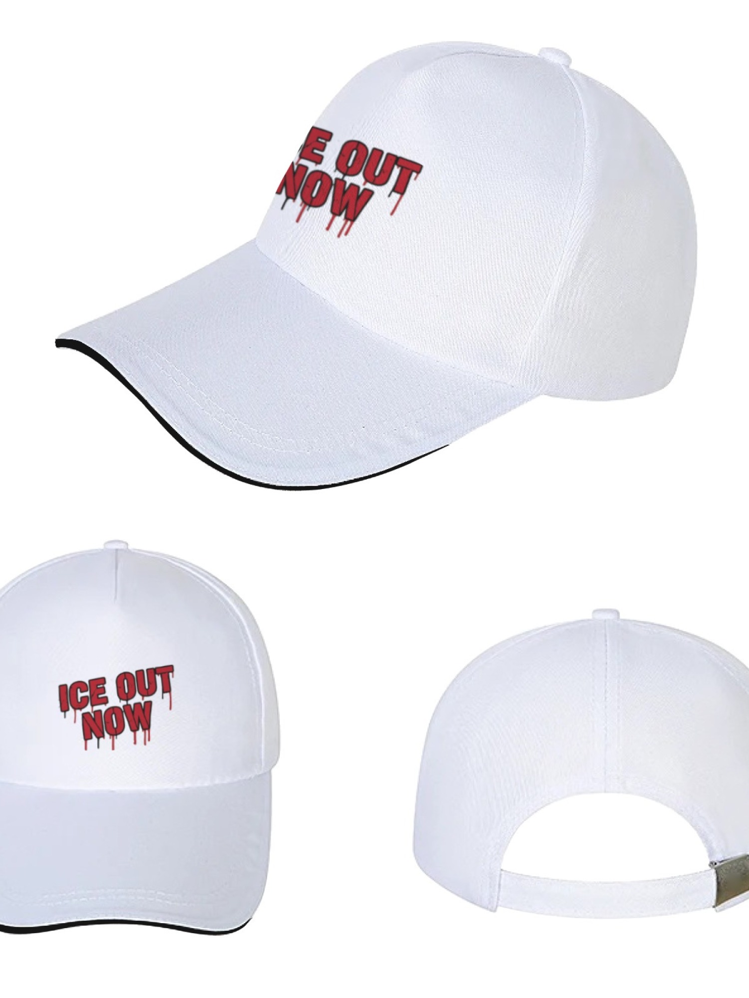 "ICE OUT NOW" Dripping Logo Baseball Cap | Sandwich Bill Streetwear Dad Hat