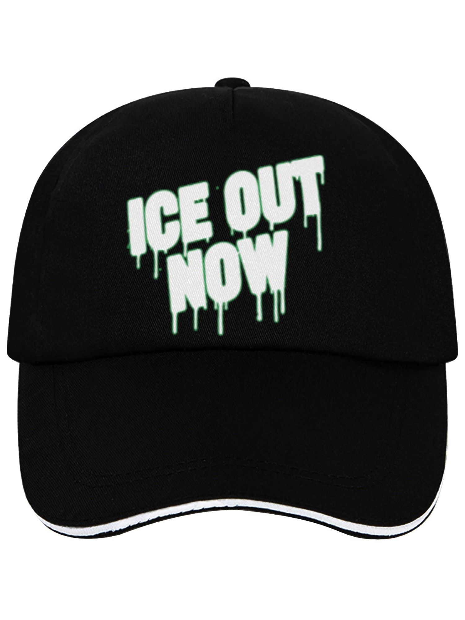 "ICE OUT NOW" Dripping Logo Baseball Cap | Sandwich Bill Streetwear Dad Hat