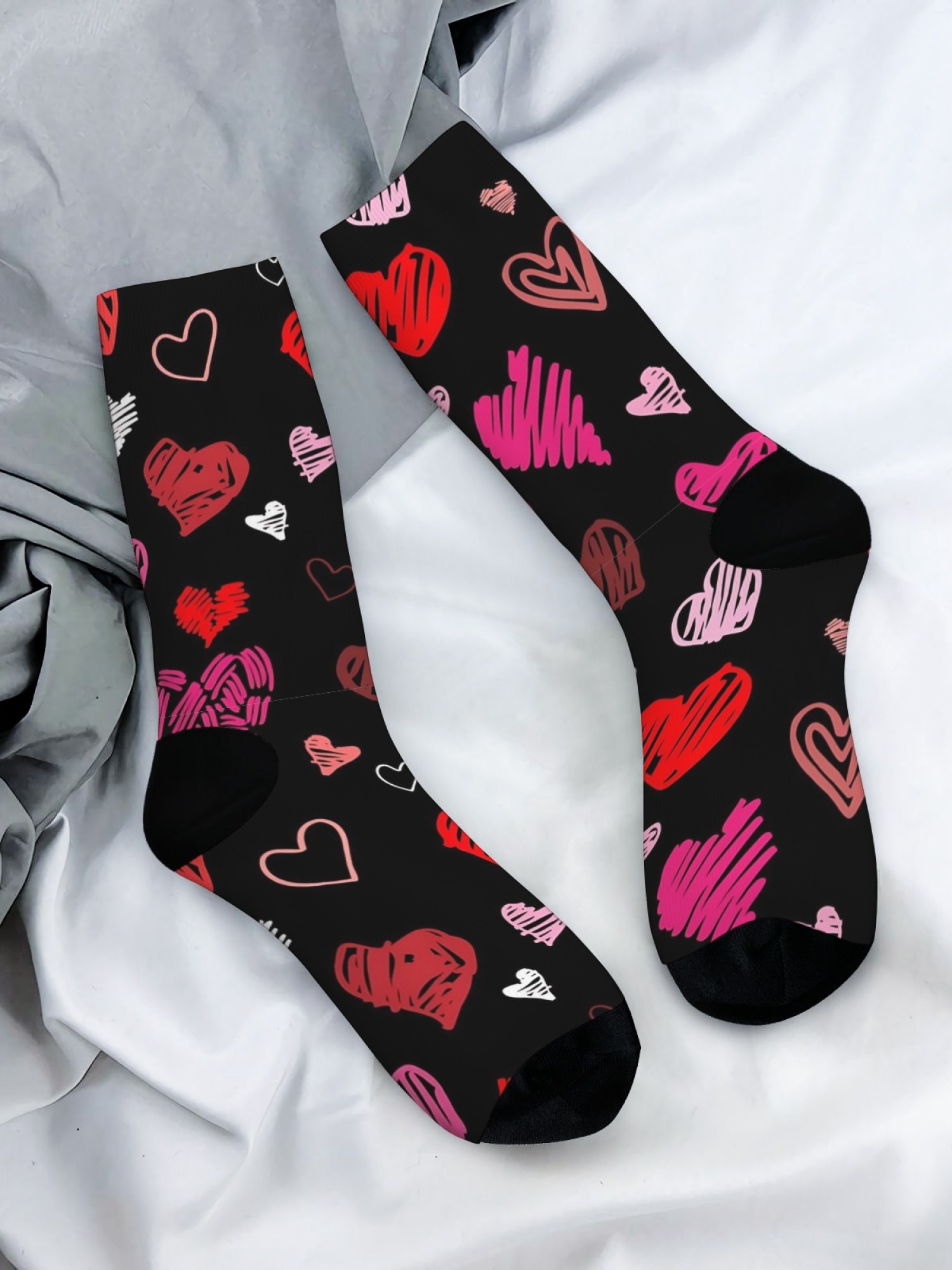 "I ❤️ My Wife" Men's Trunks & Heart Underwear & Socks Set | Romantic Stick Figure Gift Bundle