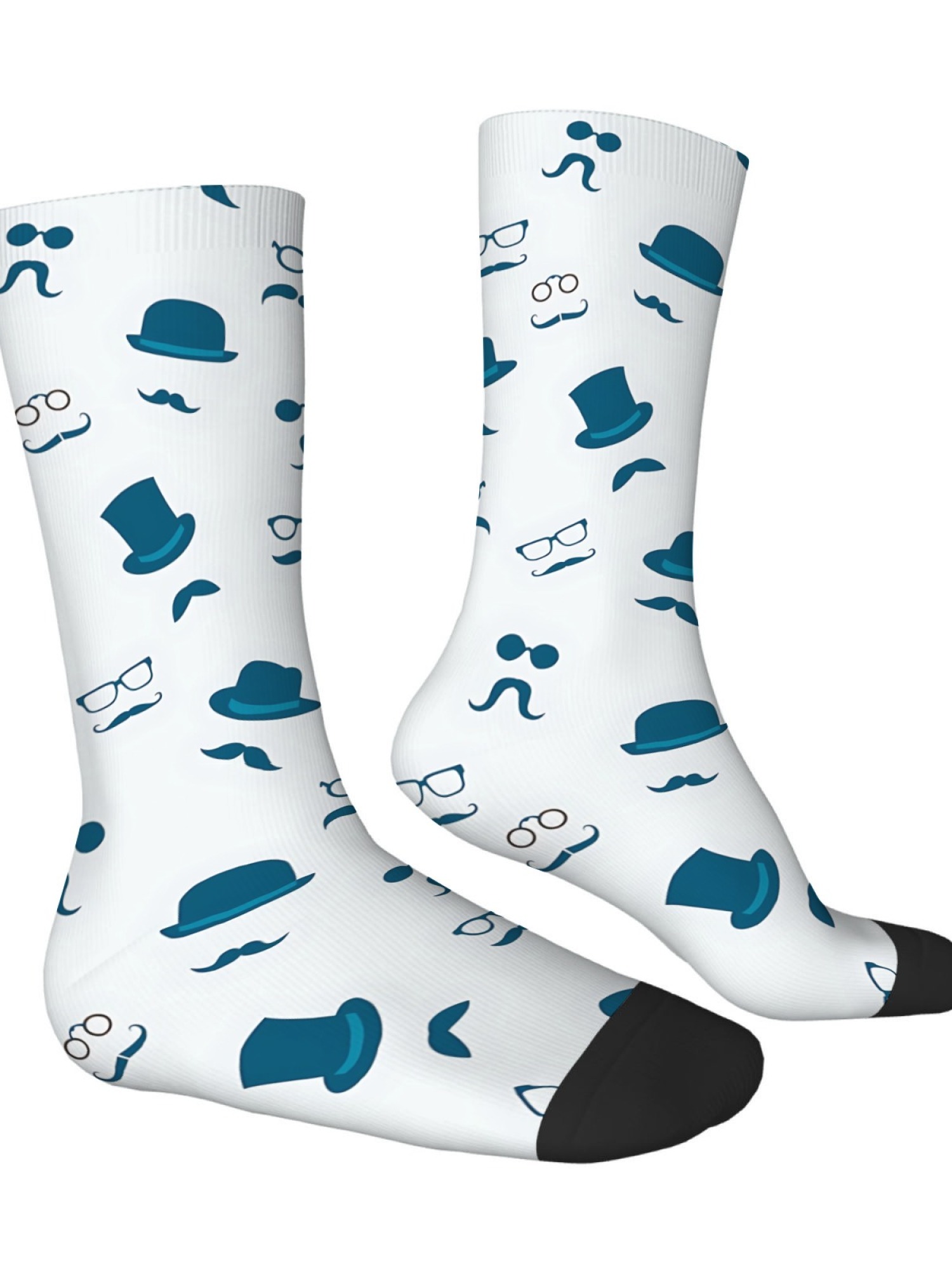 "The Gentleman" Tuxedo Men's Trunks & Mustache Socks Set | Funny Groom & Bachelor Gift Bundle