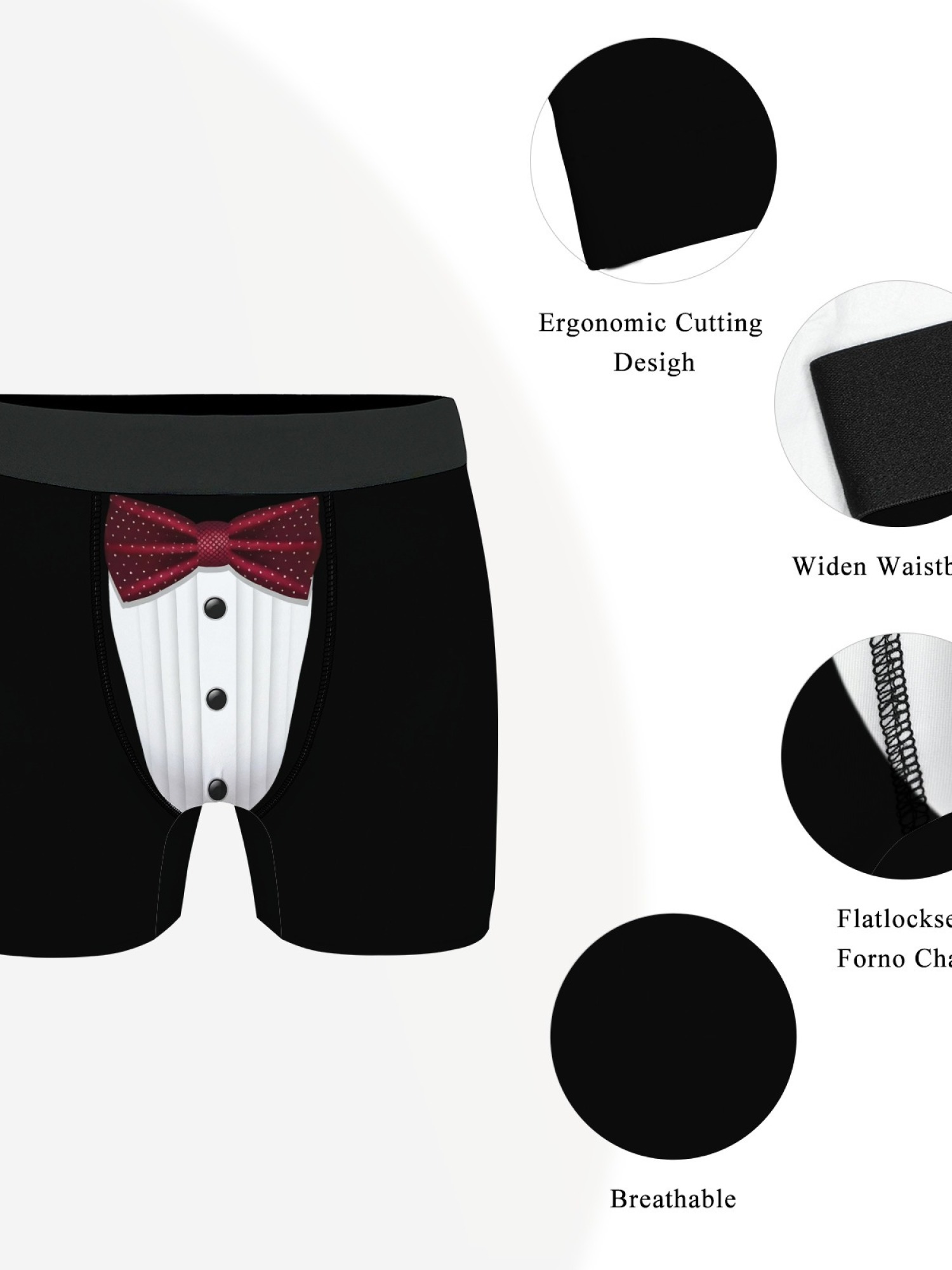 "The Gentleman" Tuxedo Men's Trunks & Mustache Socks Set | Funny Groom & Bachelor Gift Bundle
