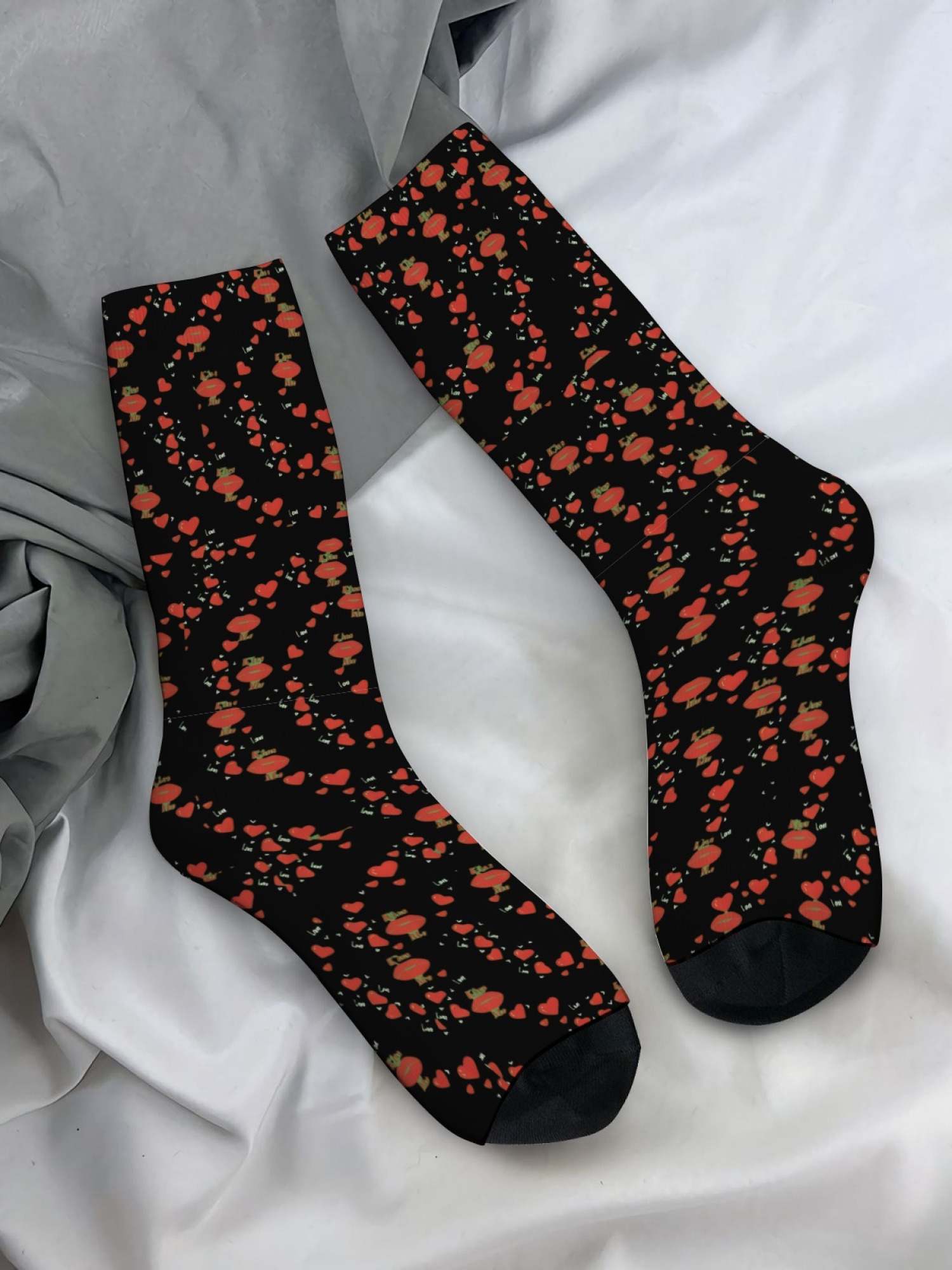 "Love & Kisses" Men's Romantic Trunks & Socks Gift Set | Valentine's Day Bundle