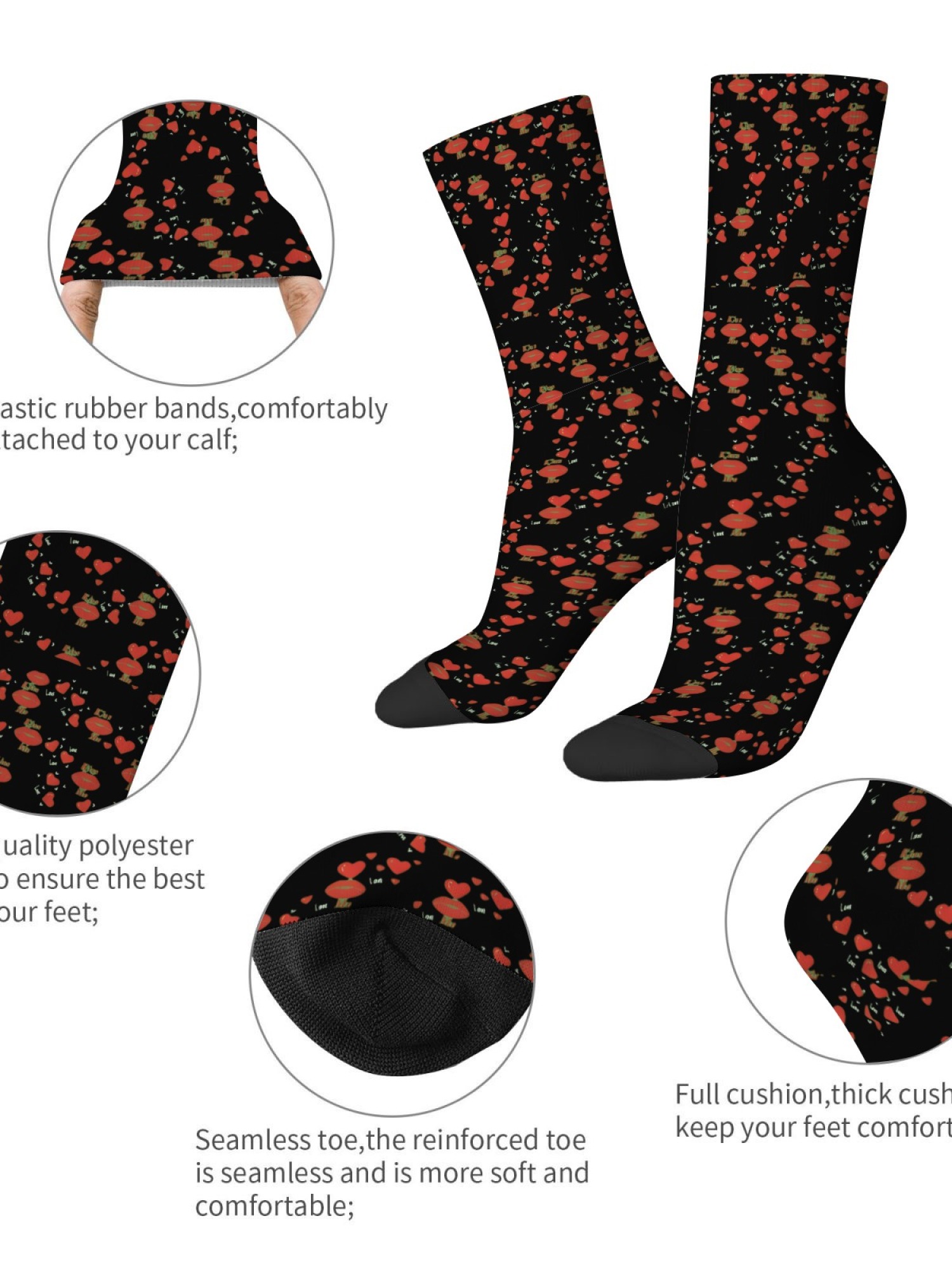 "Love & Kisses" Men's Romantic Trunks & Socks Gift Set | Valentine's Day Bundle