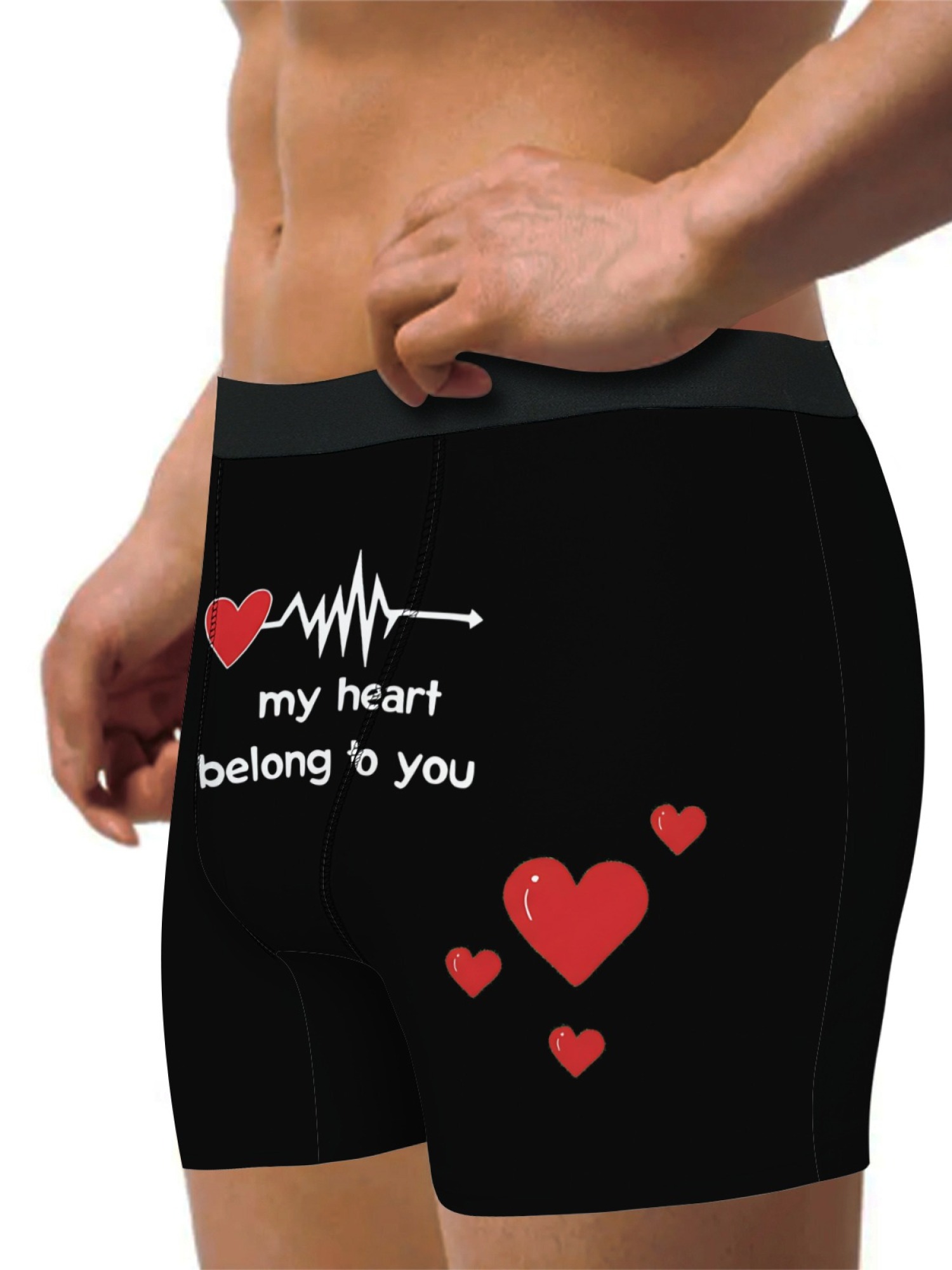 "Love & Kisses" Men's Romantic Trunks & Socks Gift Set | Valentine's Day Bundle