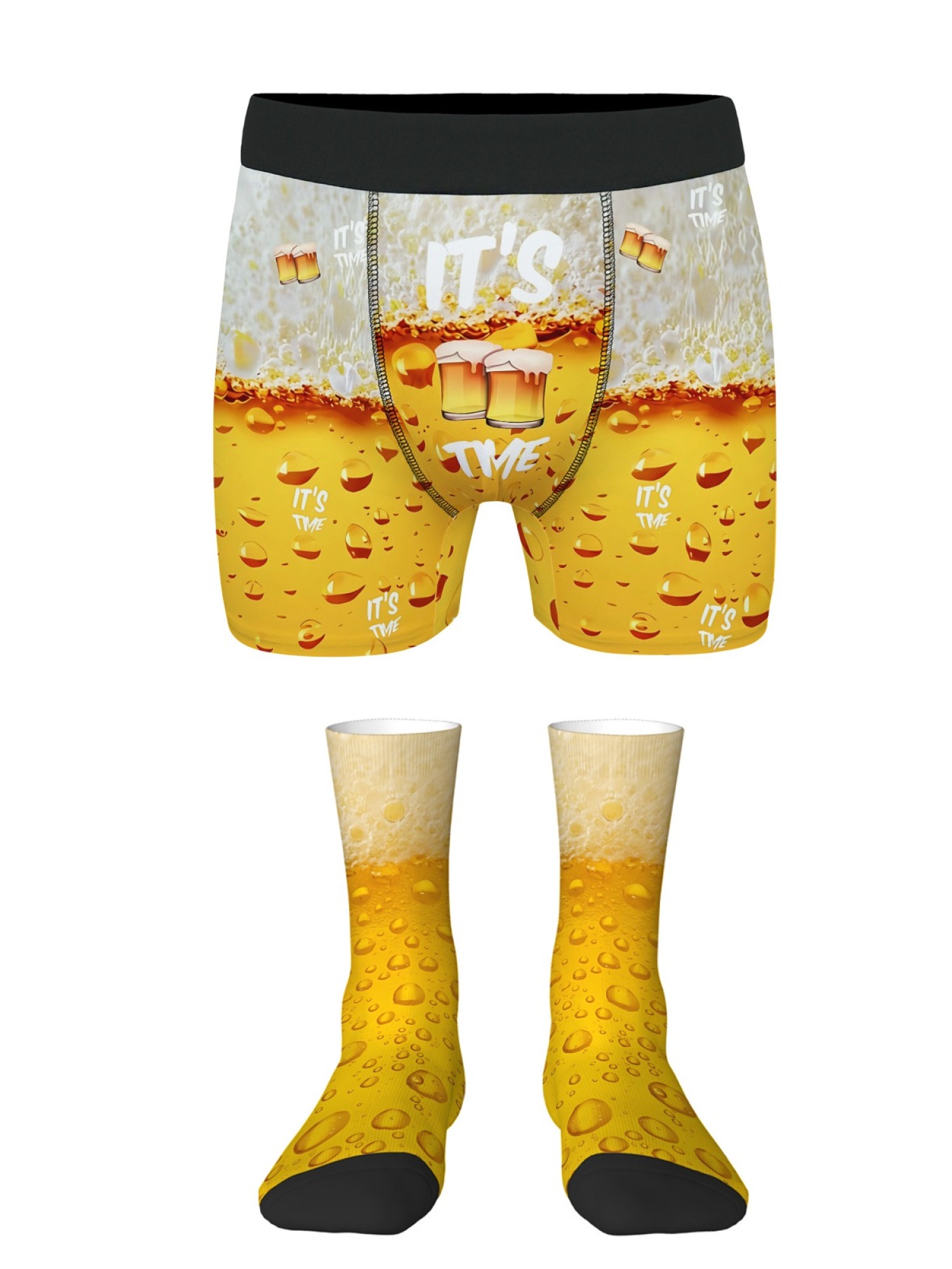 "It's Beer Time" Men's Trunks & Socks Set | Funny Drinking & Party Gift Bundle