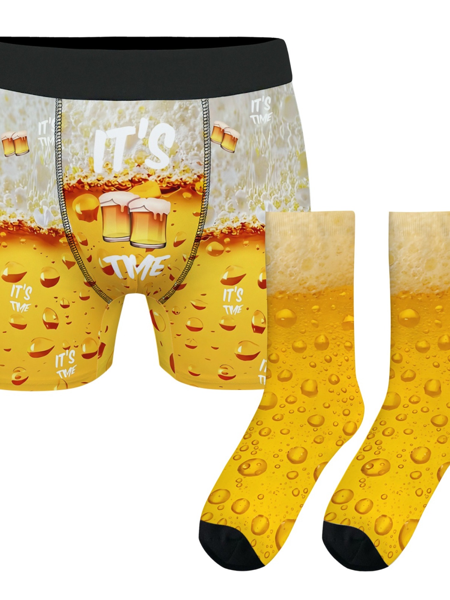 "It's Beer Time" Men's Trunks & Socks Set | Funny Drinking & Party Gift Bundle