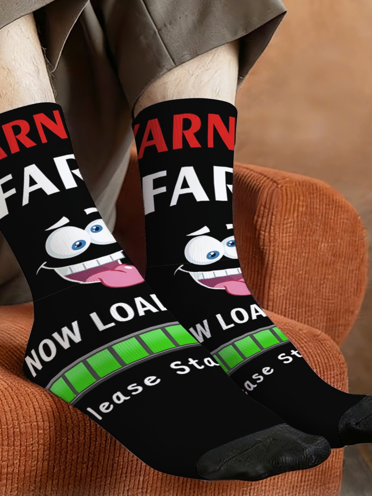 "Warning: Fart Loading" Men's Trunks & Socks Set | Hilarious Gag Gift Bundle