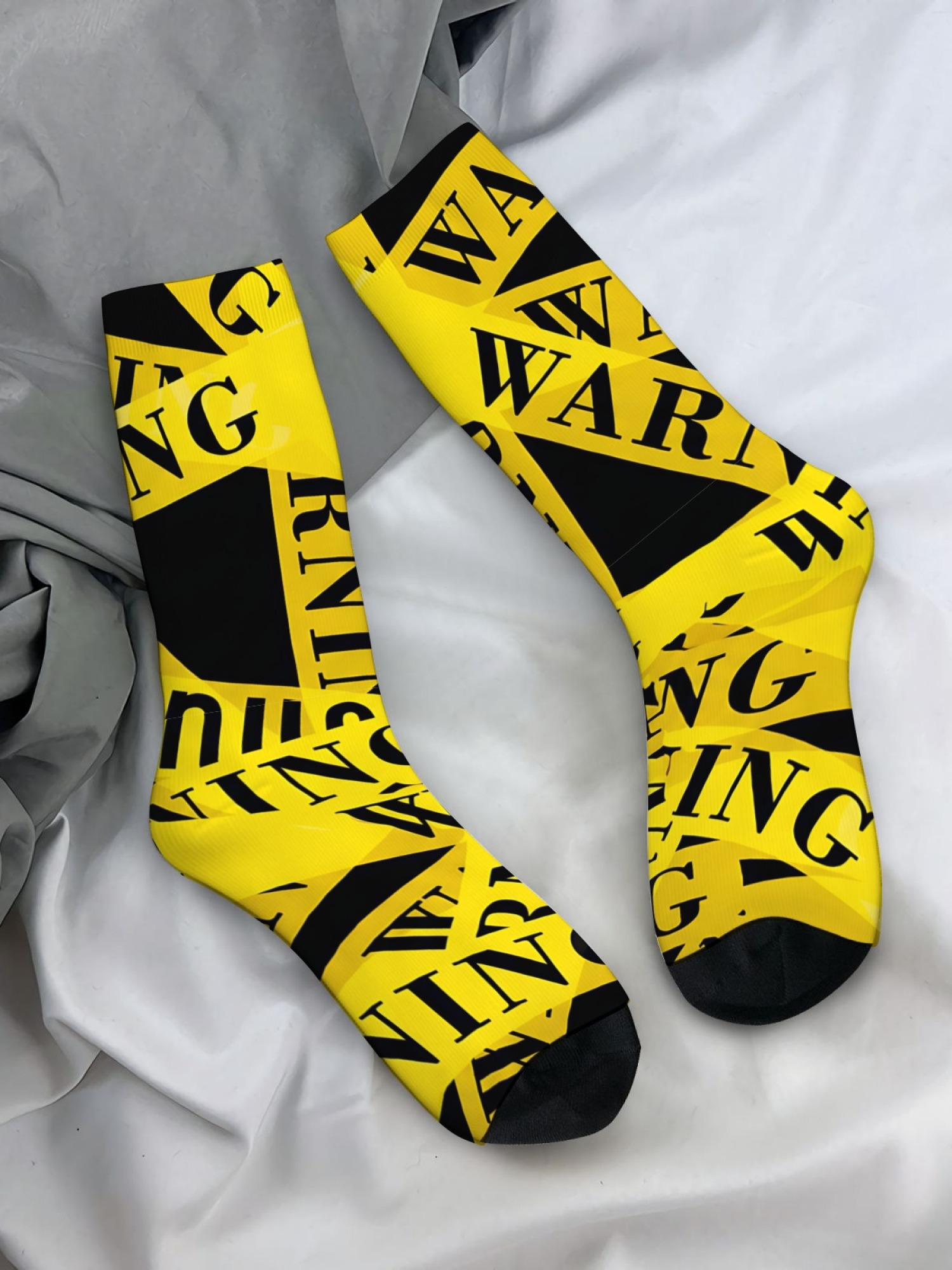 "Danger Zone" Men's Warning Tape Trunks & Socks Set | Funny Caution Novelty Bundle