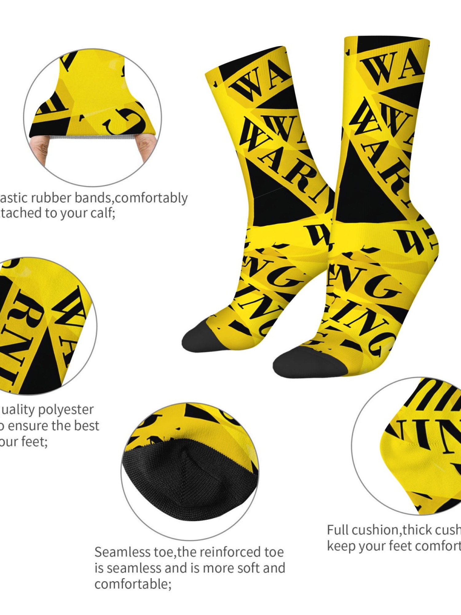 "Danger Zone" Men's Warning Tape Trunks & Socks Set | Funny Caution Novelty Bundle