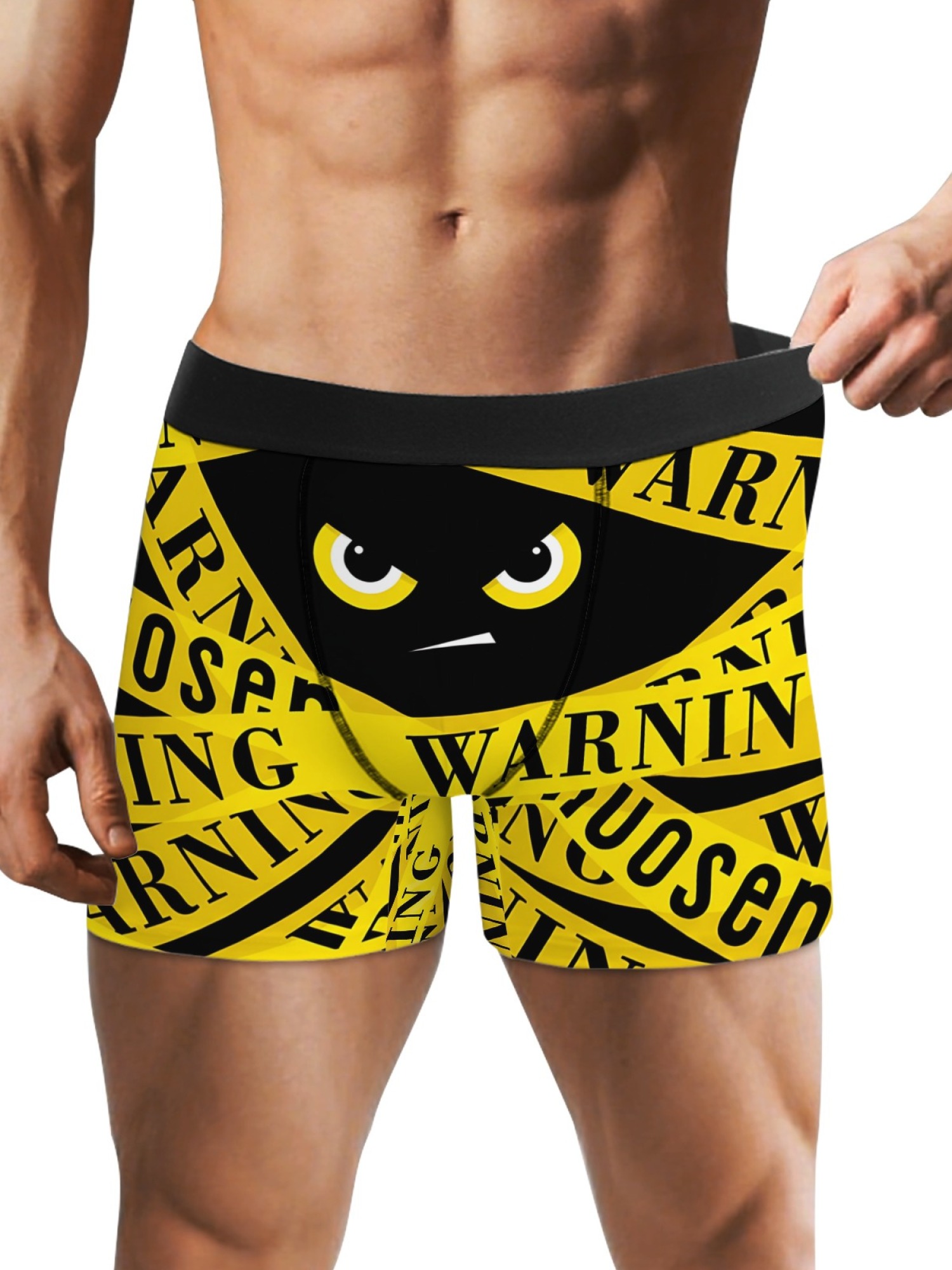 "Danger Zone" Men's Warning Tape Trunks & Socks Set | Funny Caution Novelty Bundle