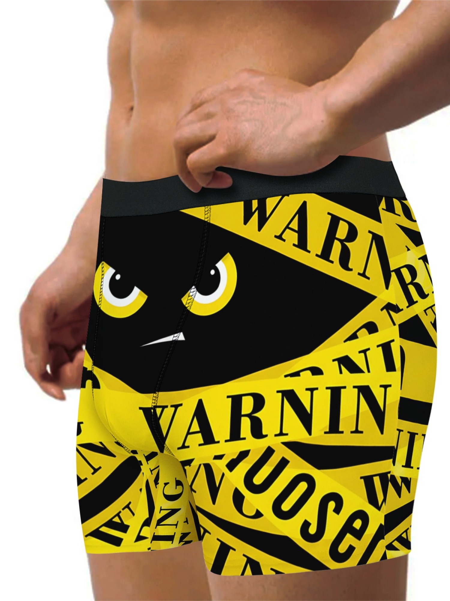 "Danger Zone" Men's Warning Tape Trunks & Socks Set | Funny Caution Novelty Bundle
