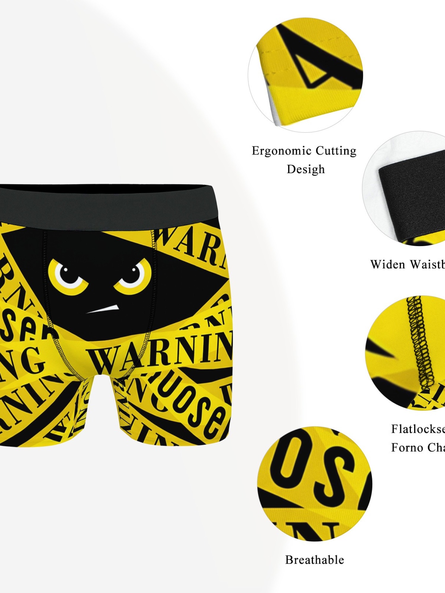 "Danger Zone" Men's Warning Tape Trunks & Socks Set | Funny Caution Novelty Bundle