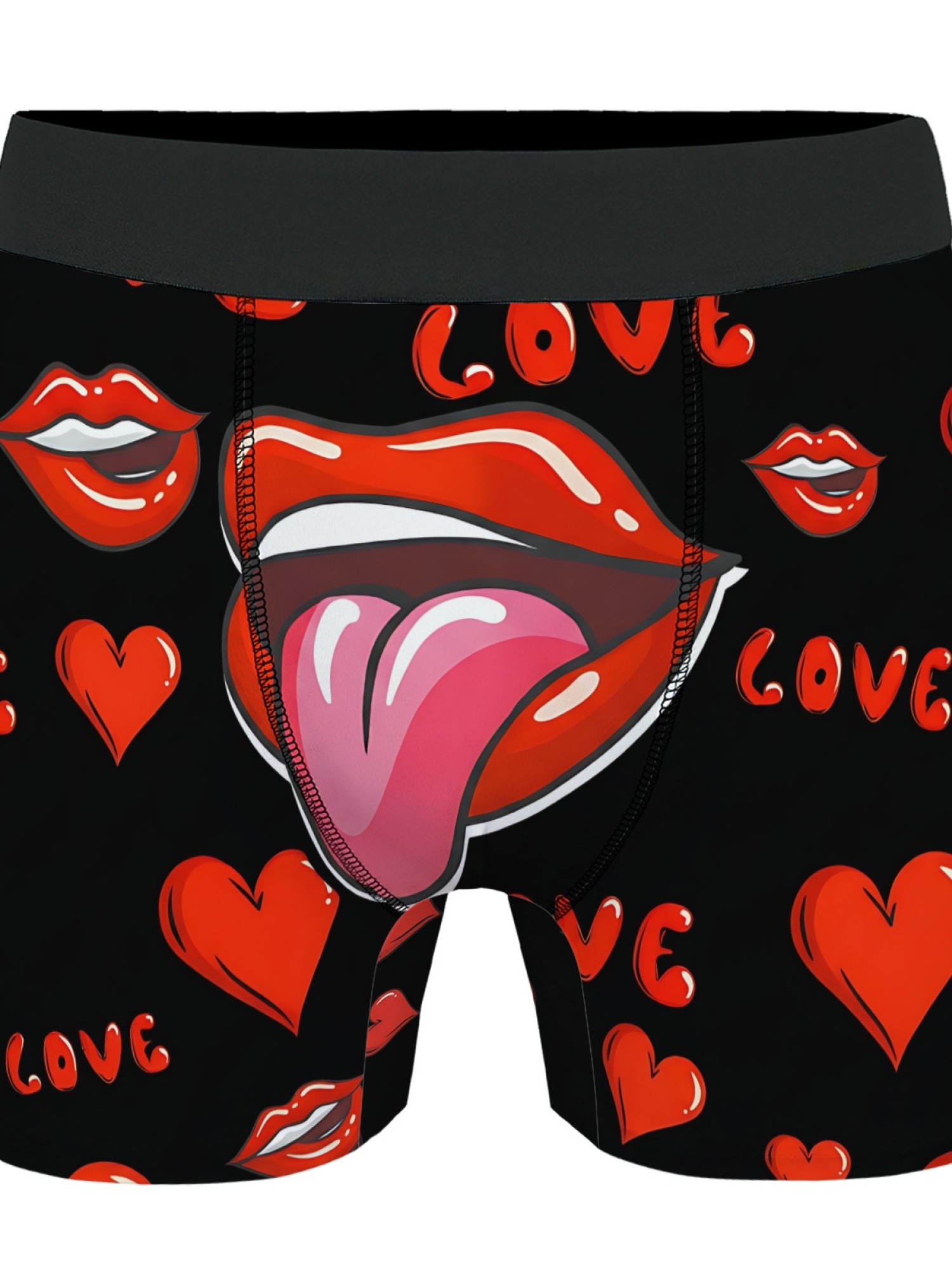 "Hot Lips" Men's Trunks & Socks Set | Sexy Tongue & Heart Print Valentine's Bundle