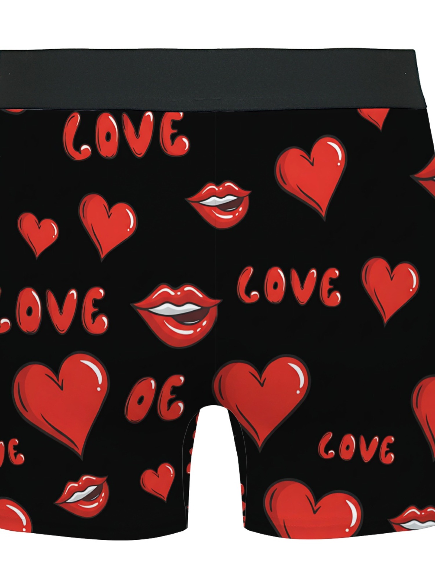 "Hot Lips" Men's Trunks & Socks Set | Sexy Tongue & Heart Print Valentine's Bundle