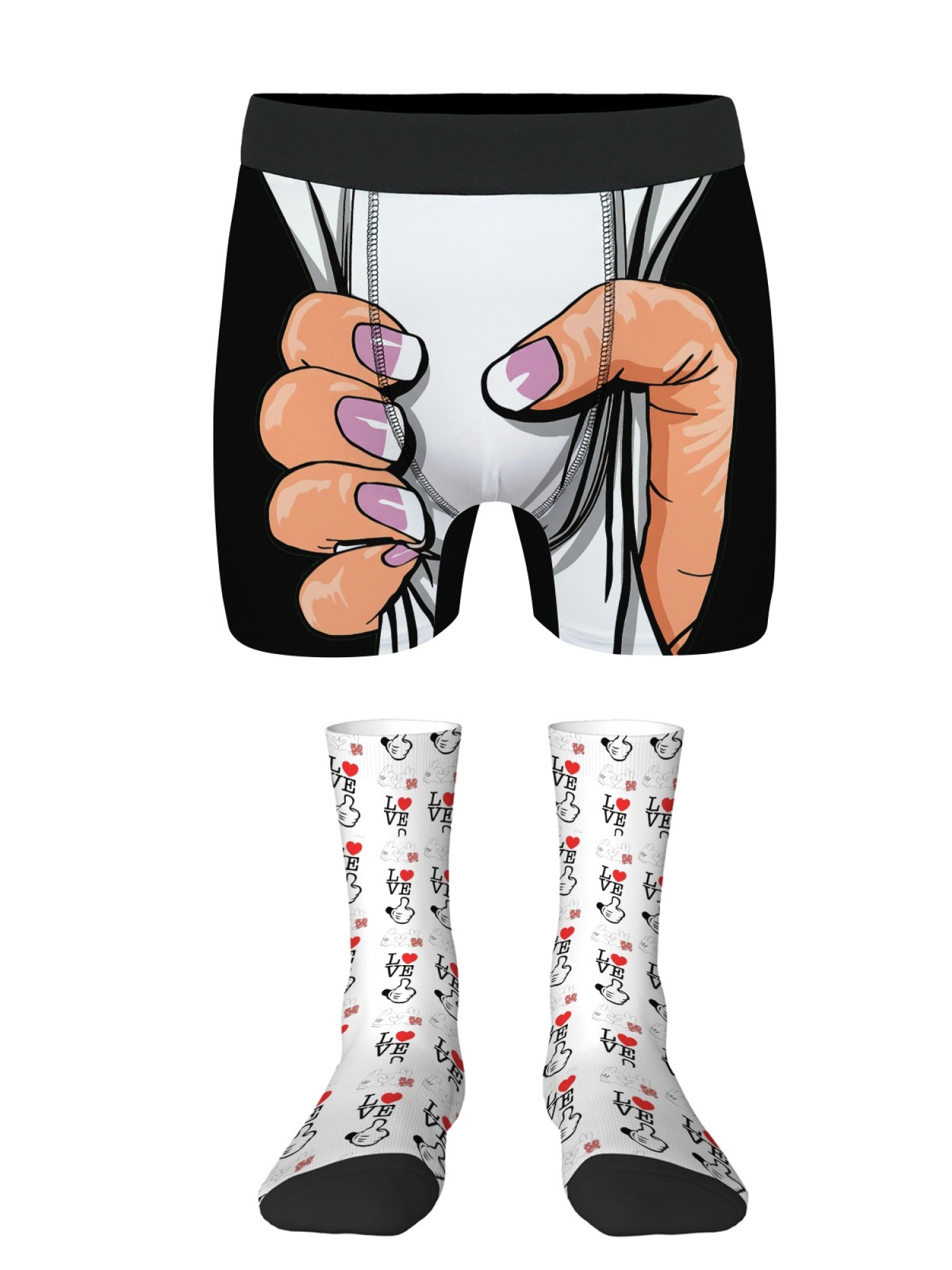 "I'm Taken" Grabbing Hand Men's Trunks & Love Socks Set | Naughty Valentine's Gift Bundle