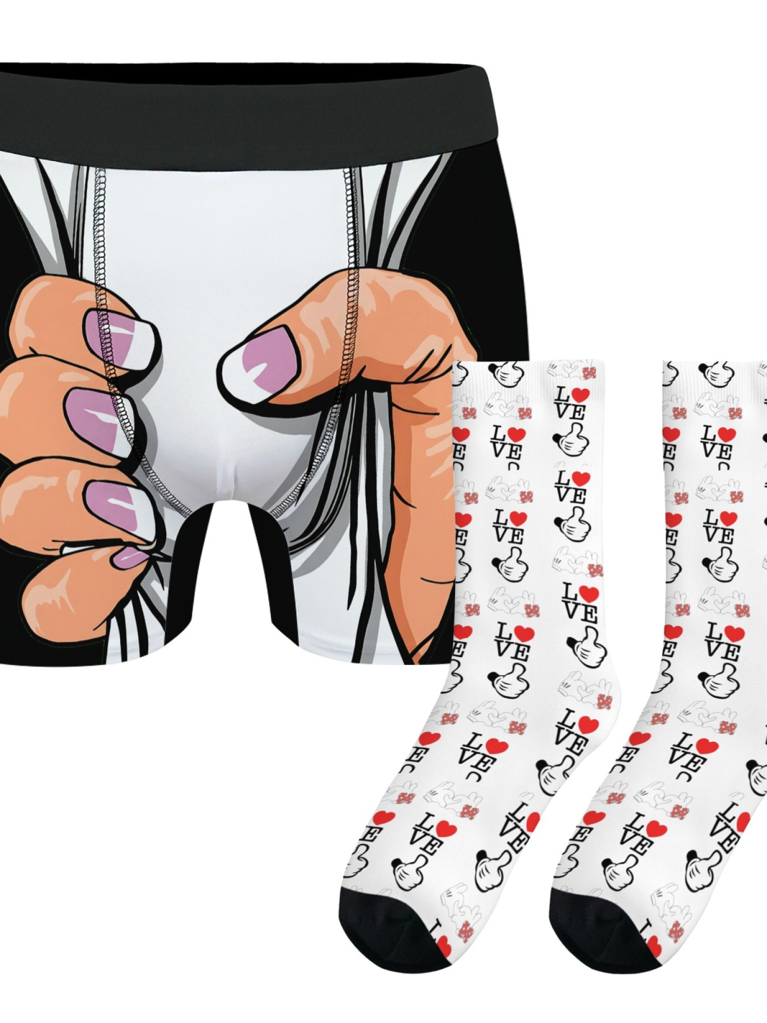 "I'm Taken" Grabbing Hand Men's Trunks & Love Socks Set | Naughty Valentine's Gift Bundle