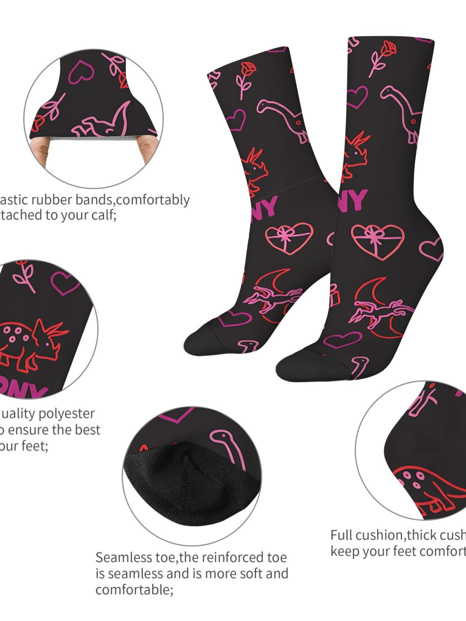 "Horny" Dinosaur Men's Trunks & Socks Set | Funny Naughty Valentine's Gift Bundle