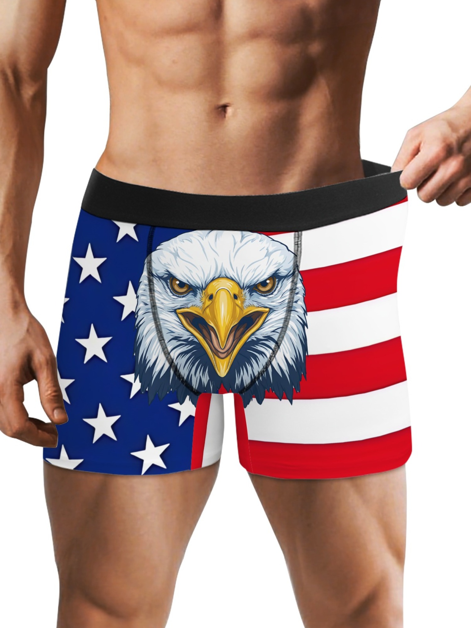 "Freedom Eagle" Men's USA Flag Trunks & Socks Set | Patriotic 4th of July Bundle