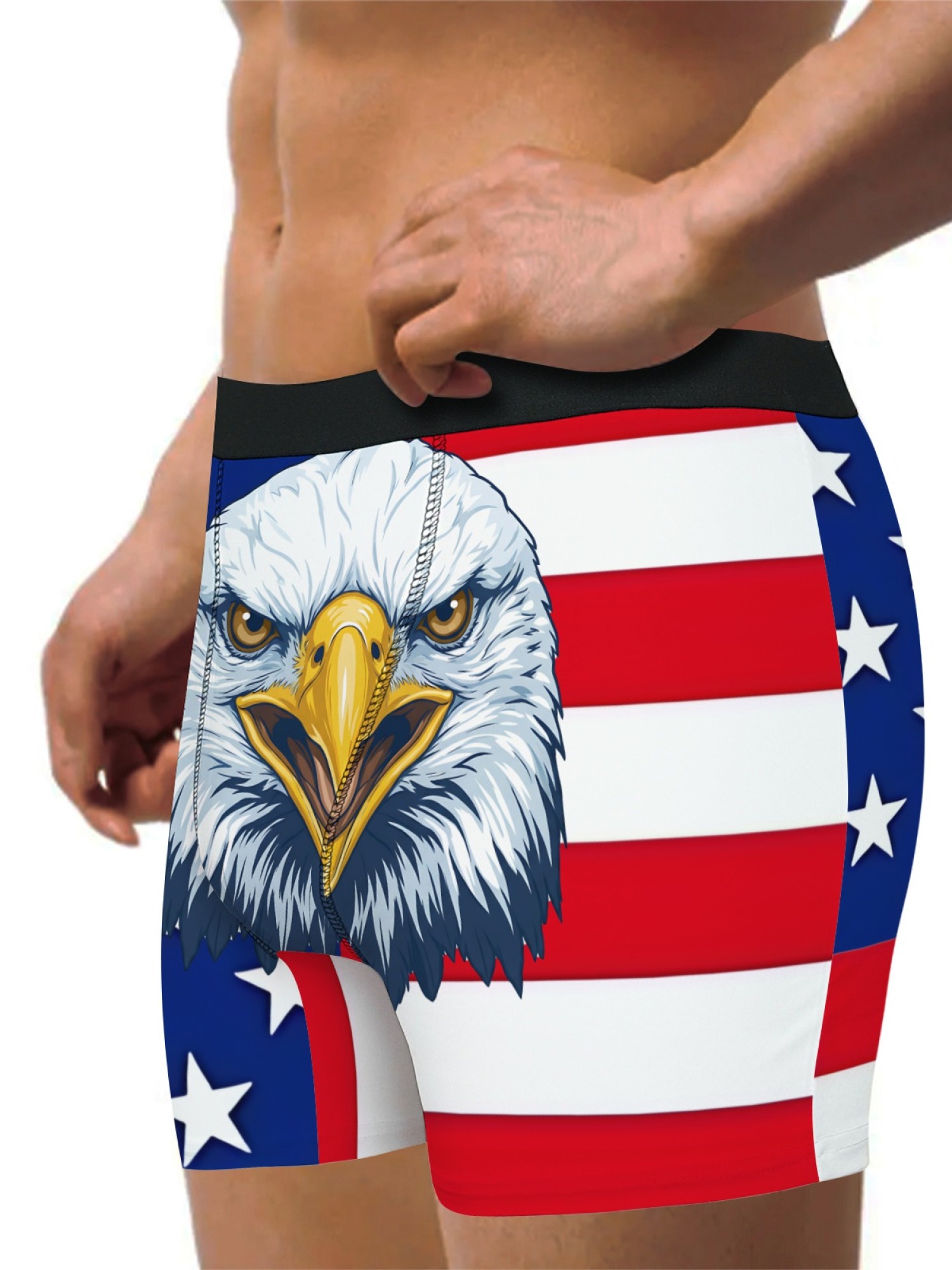 "Freedom Eagle" Men's USA Flag Trunks & Socks Set | Patriotic 4th of July Bundle