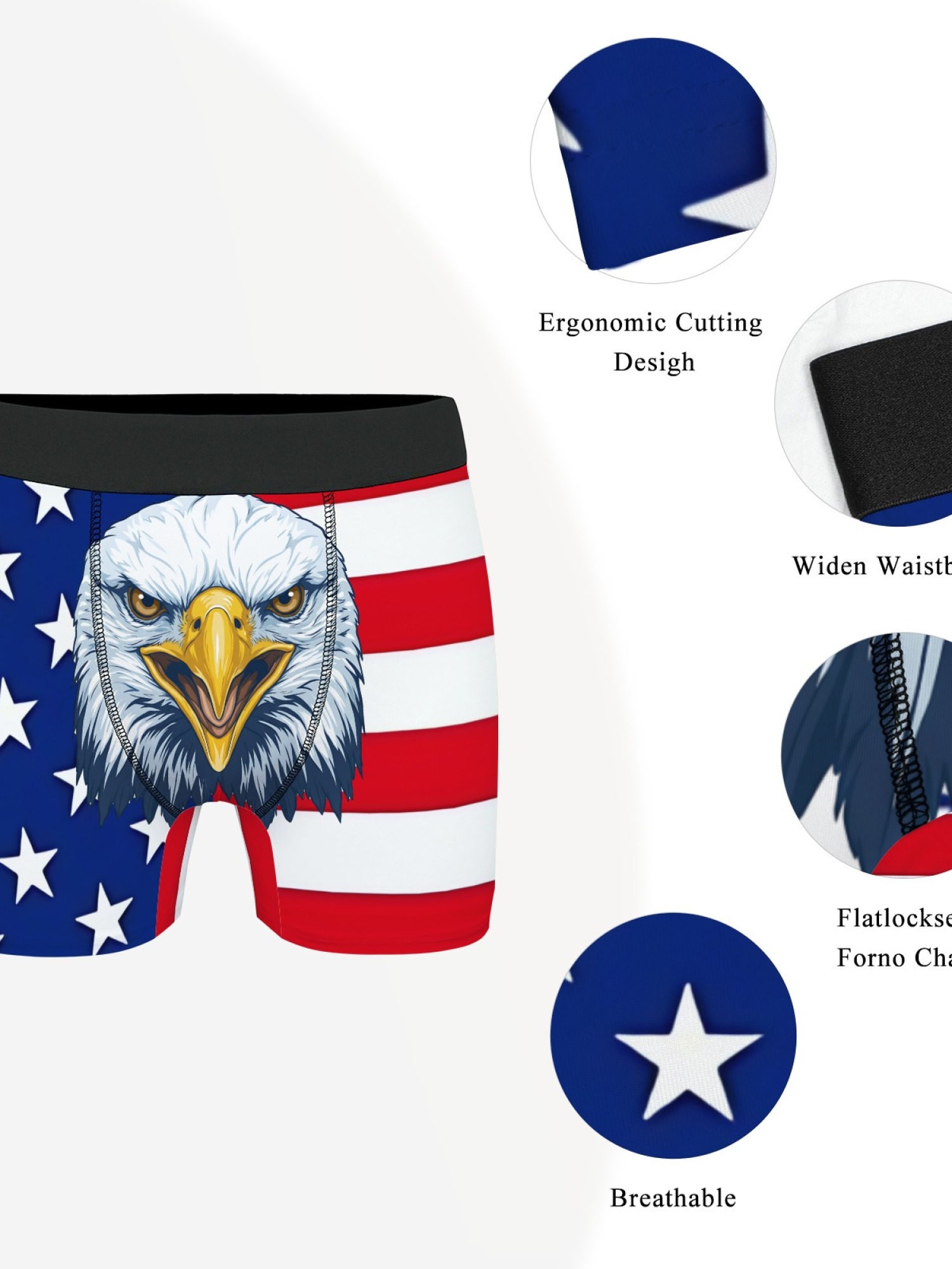 "Freedom Eagle" Men's USA Flag Trunks & Socks Set | Patriotic 4th of July Bundle