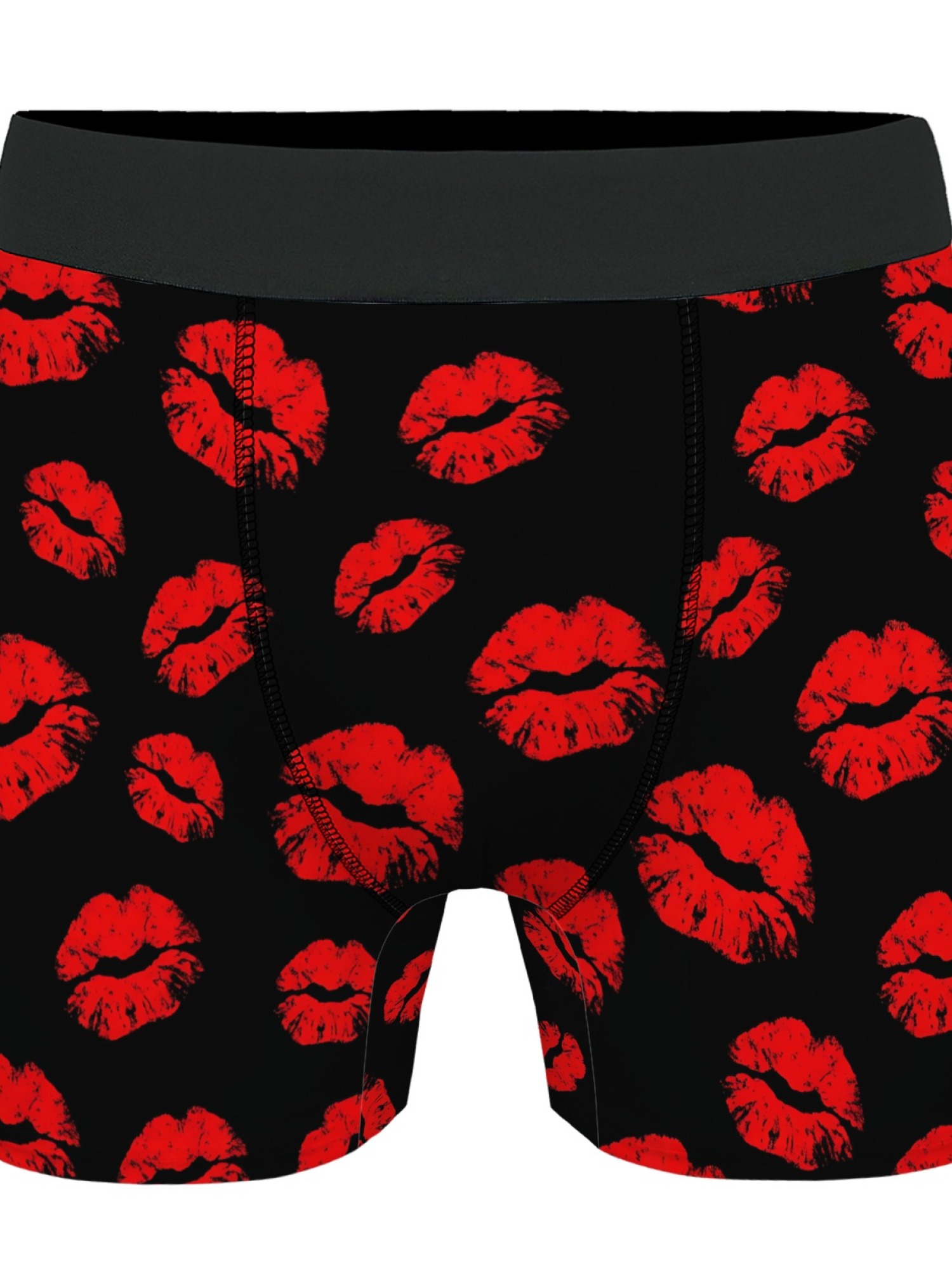 "Covered in Kisses" Men's Trunks & Socks Set | Red Lipstick Print Valentine's Bundle