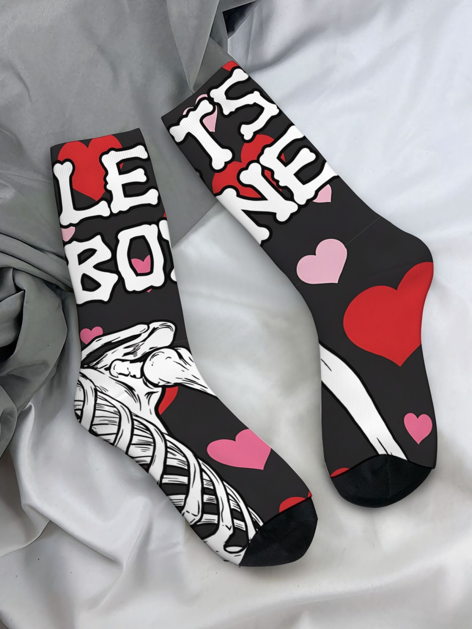 "Let's Bone" Skeleton Men's Boxer Briefs & Socks Set | Funny Naughty Valentine's Gift Bundle