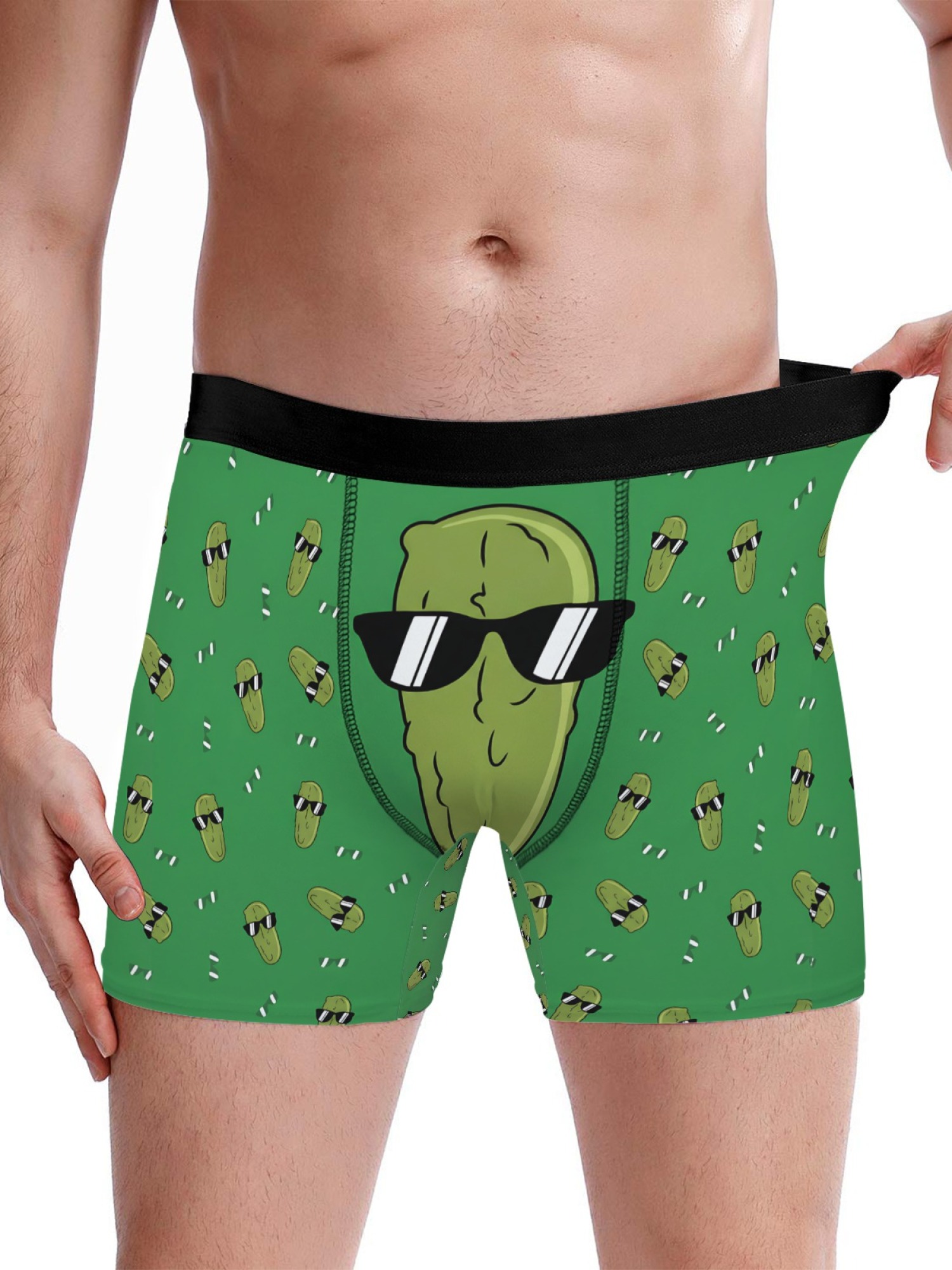 "The Big Dill" Men's Pickle Trunks & Socks Set | Funny Cool Cucumber Gift Bundle