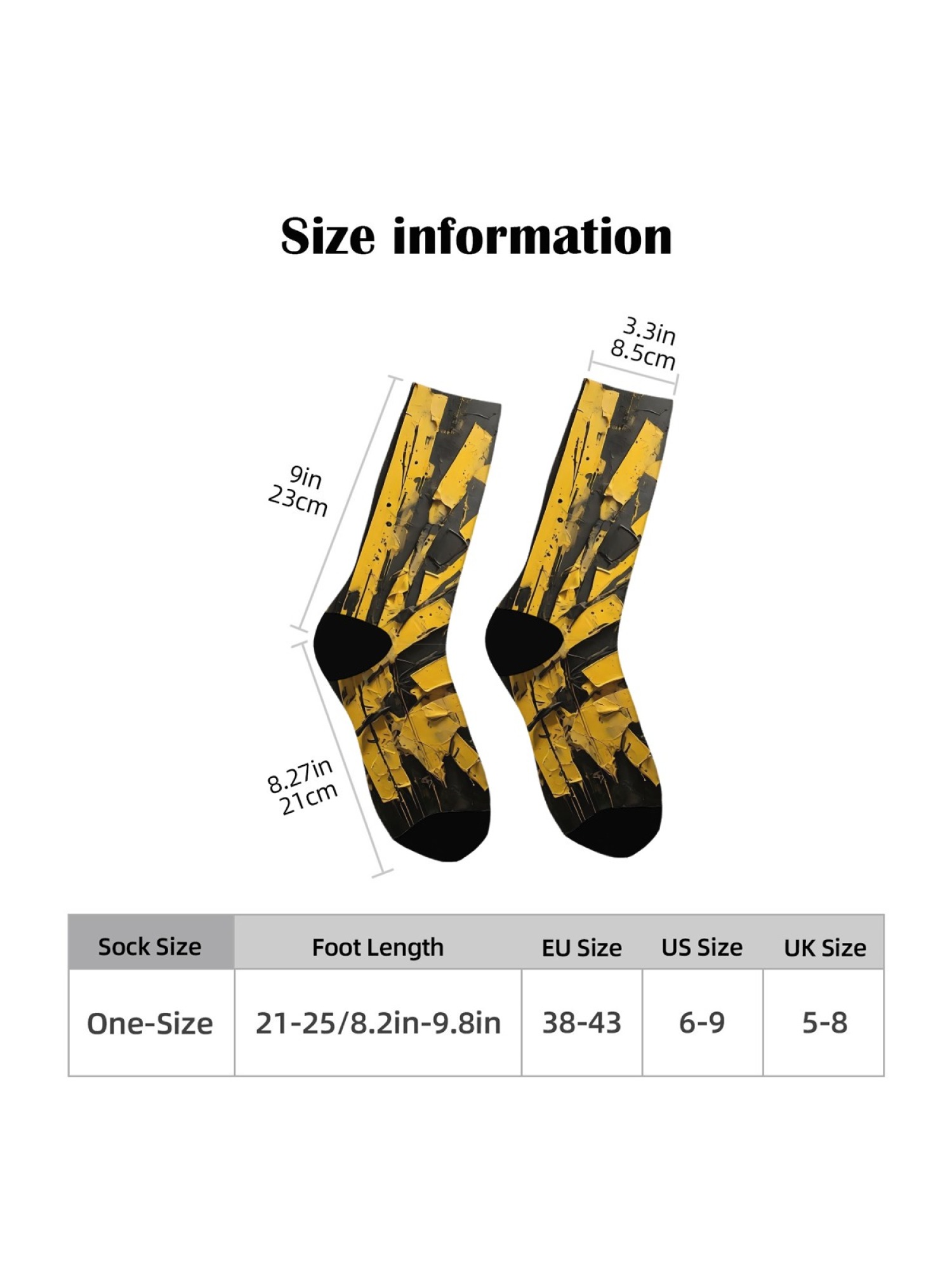 "Industrial Yellow" Abstract Art Crew Socks | Modern Streetwear Graphic Sock Set (3 Pairs)
