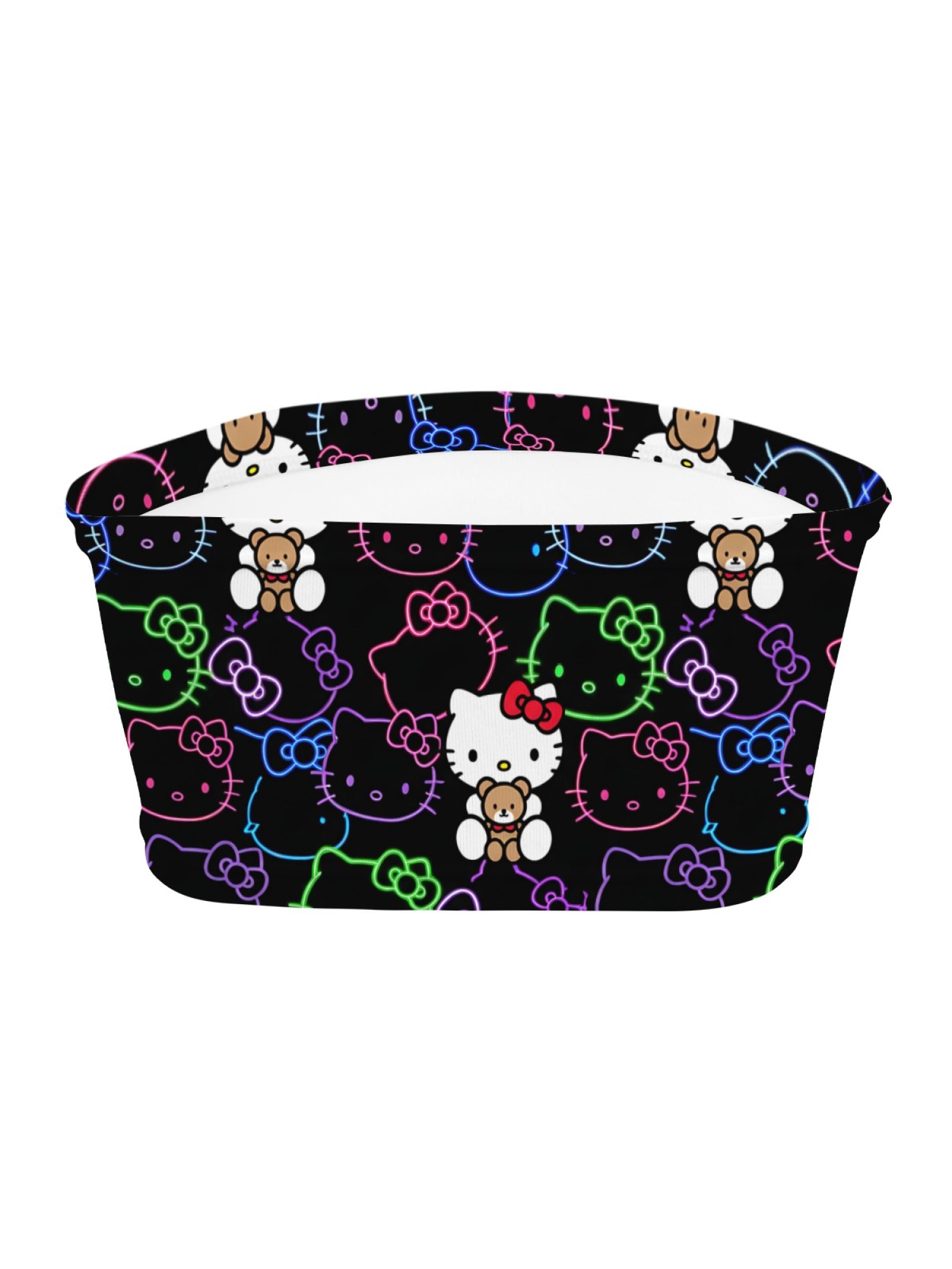 "Neon Kitty" Cute Cat Tube Top | Y2K Aesthetic Strapless Crop Top