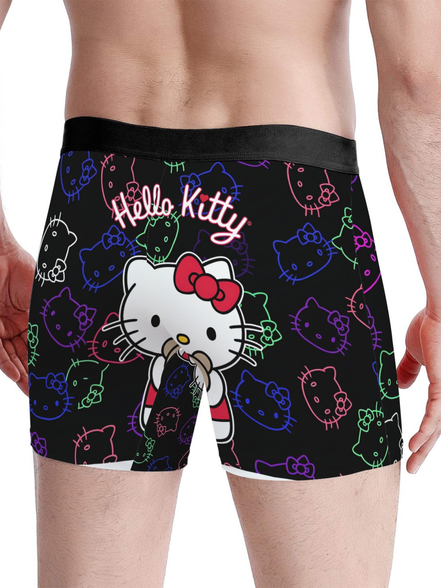 "Neon Kitty" Men's Boxer Briefs & Socks Set | Hello Kitty Y2K Graphic Gift Bundle