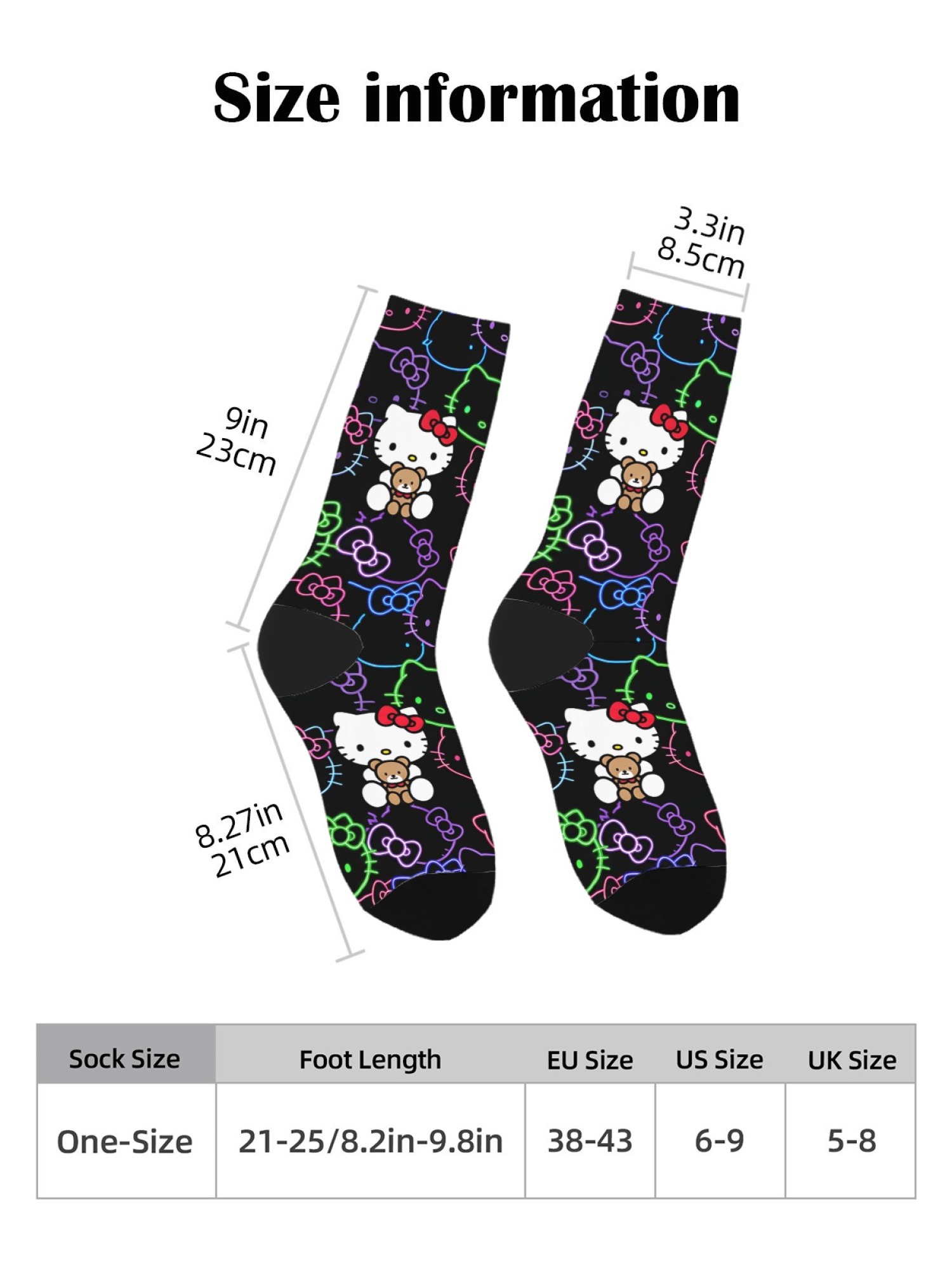 "Neon Kitty" Men's Boxer Briefs & Socks Set | Hello Kitty Y2K Graphic Gift Bundle