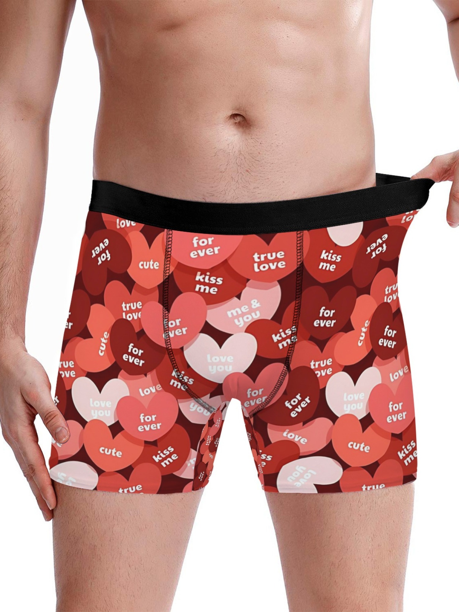 "Candy Love" Men's Boxer Briefs & Socks Set | Romantic Conversation Hearts Gift Bundle